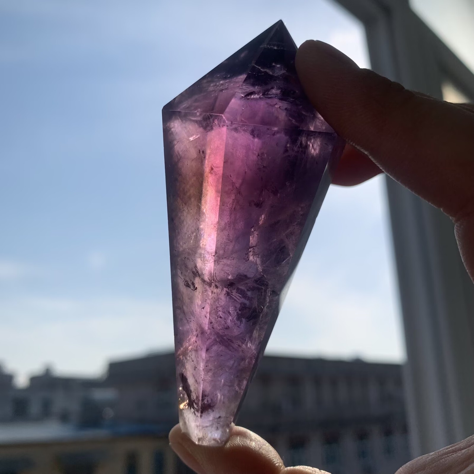 101g Amethyst Sceptre Wand Crystal Spiritual Energy Cleansing Mystical Decor