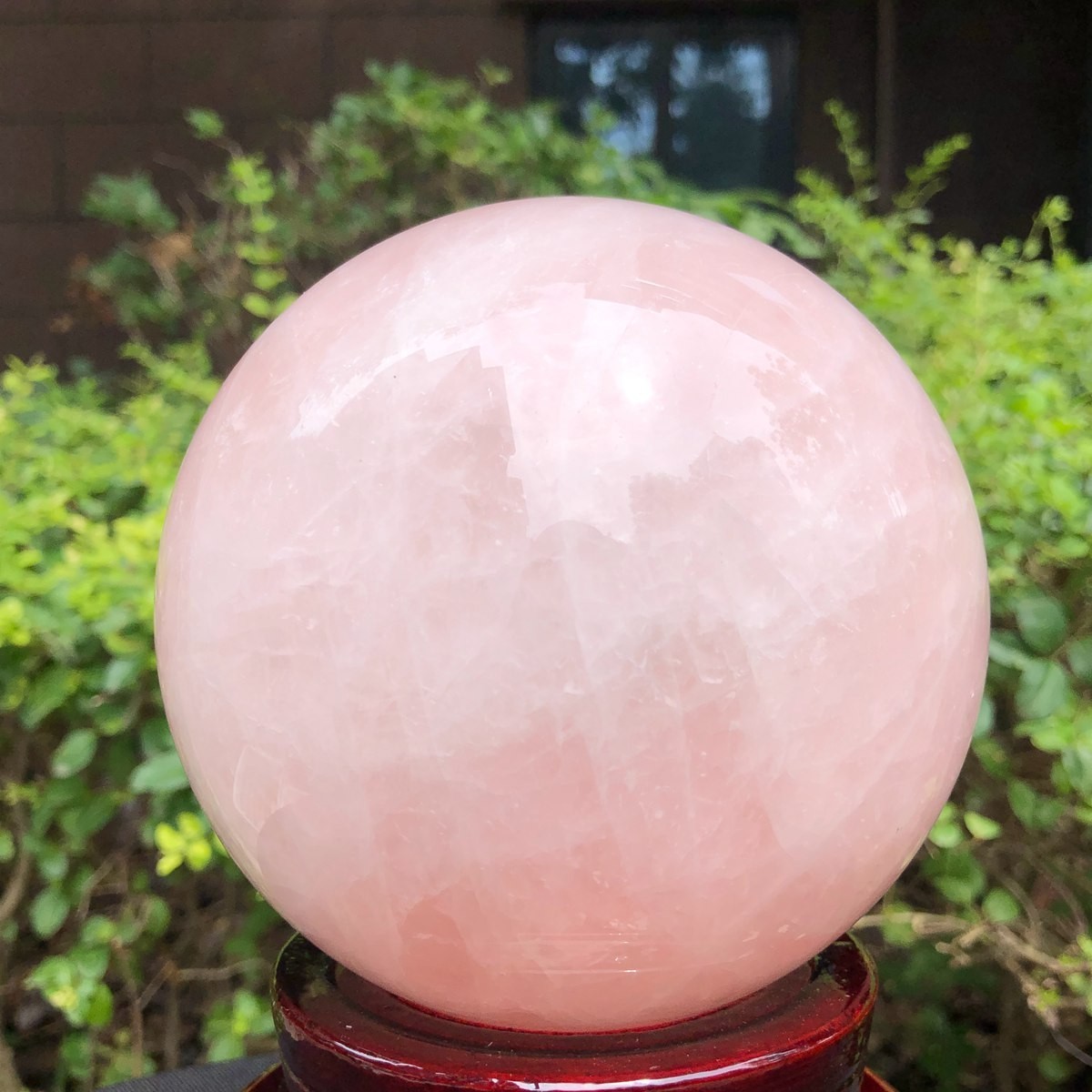 5.1LB Natural Pink Rose Quartz Crystal Sphere Ball Healing Reiki 1586