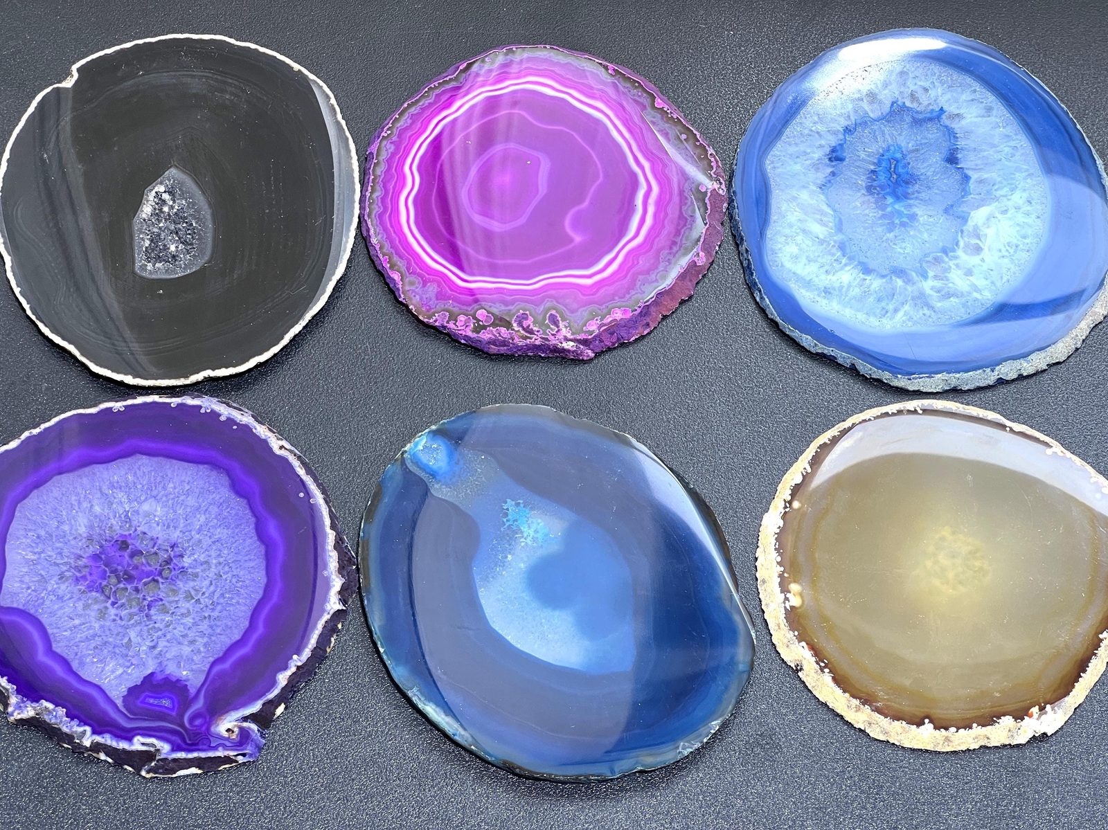 Round Circular Agate Slices (1 Pound)(3.7-4.0 Inches)(Size #3) One LB Wholesale
