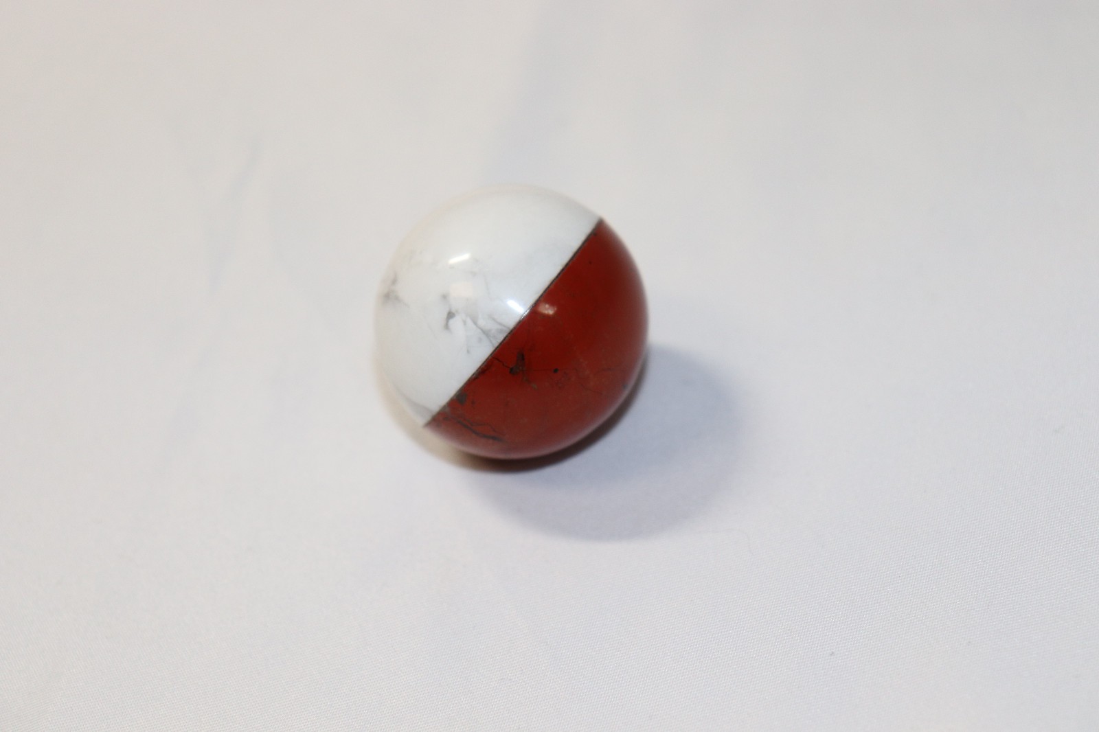 Crystal Poké Ball Sphere Red Jasper & Howlite Gemstone Ball 38mm