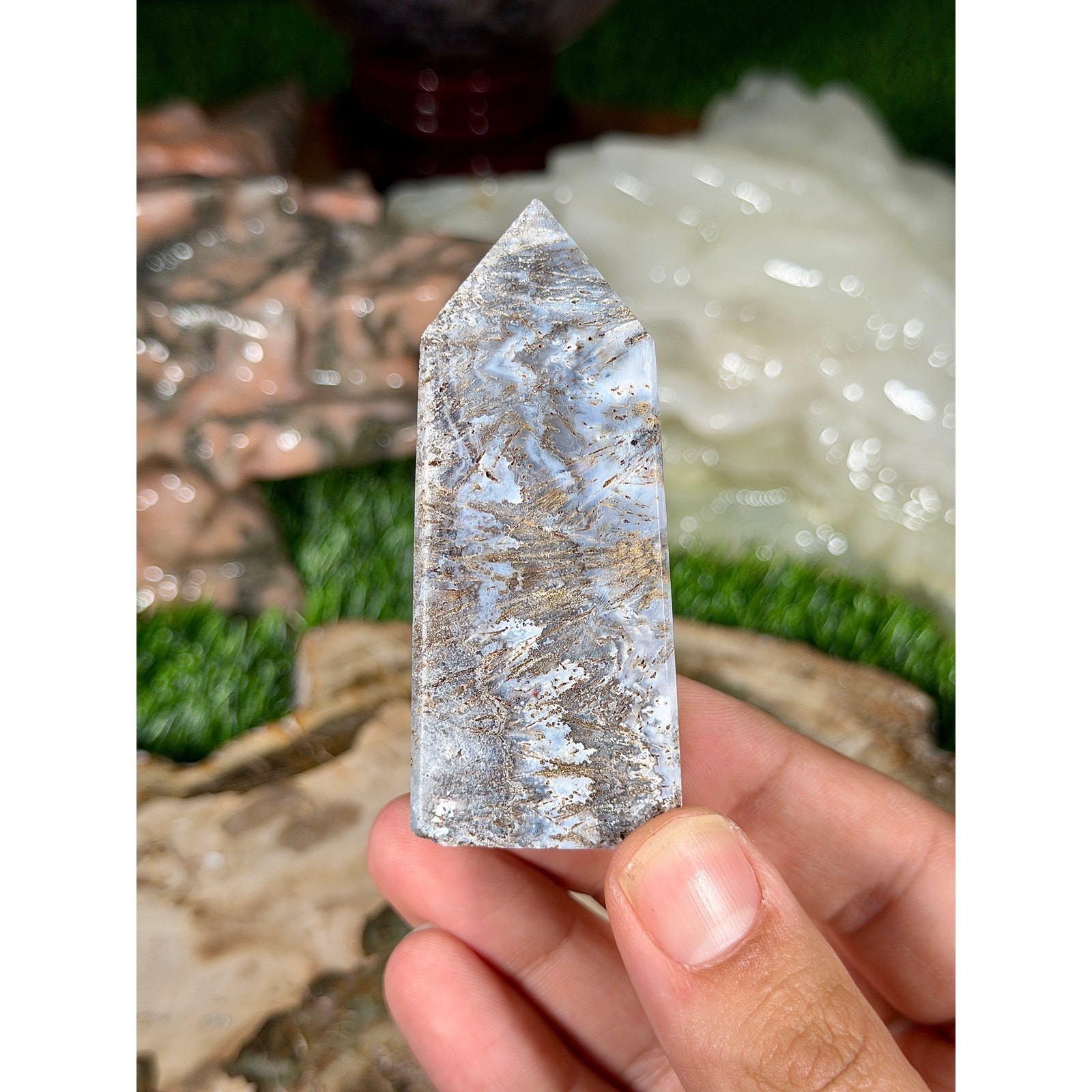 Golden Hair Rutile Agate Crystal Tower 2.75in 3.3oz