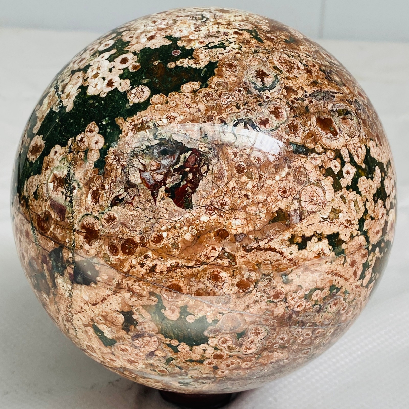 Natural Polished Pink cherry blossom agate BALL Madagascar 3360G ( 7.4LB )