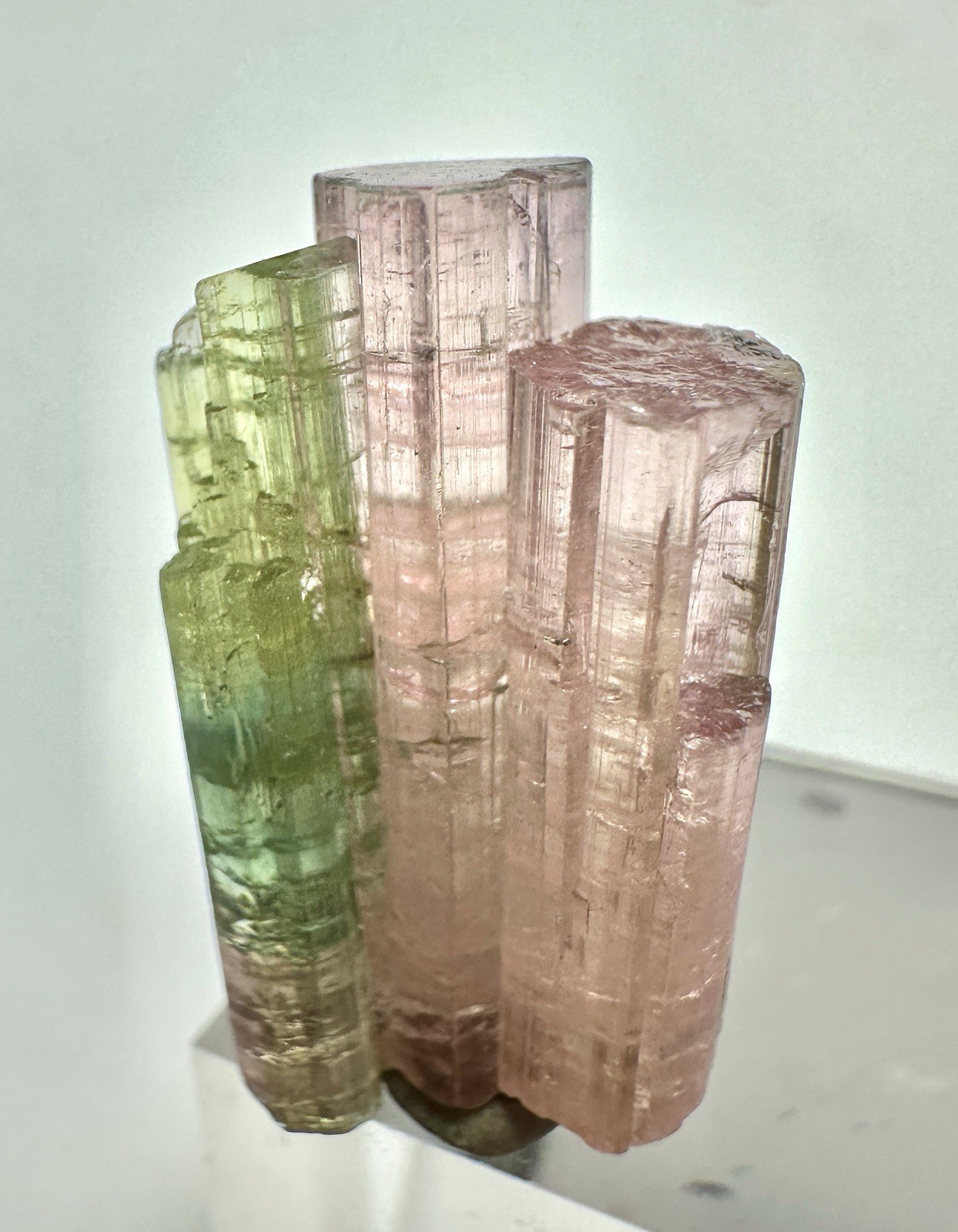 Tourmaline Tricolour Terminated Crystal Bunch Pendent Size 14.5 Carats