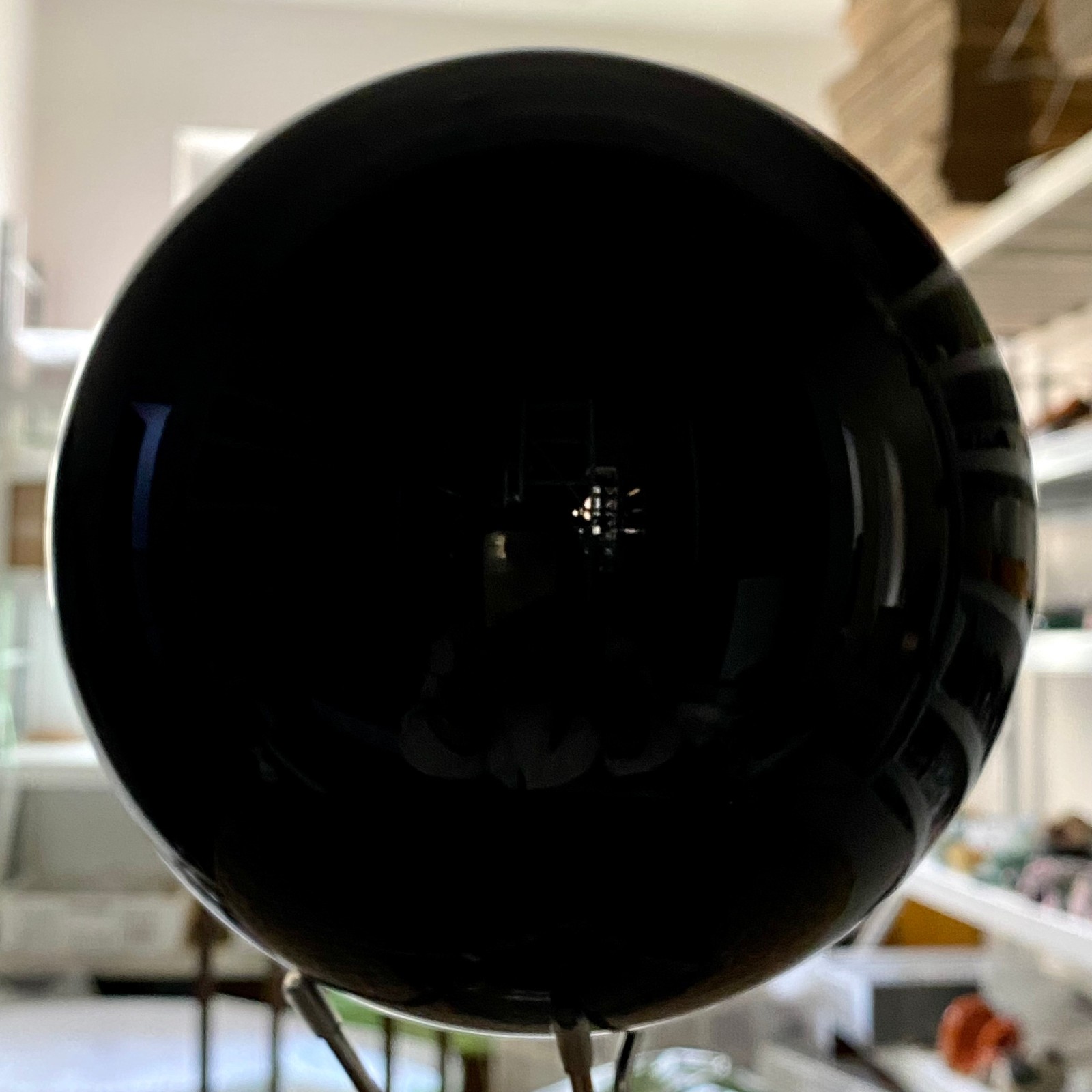 Natural Black Obsidian Crystal Ball Polished Mirror Sphere Decor 12 lb