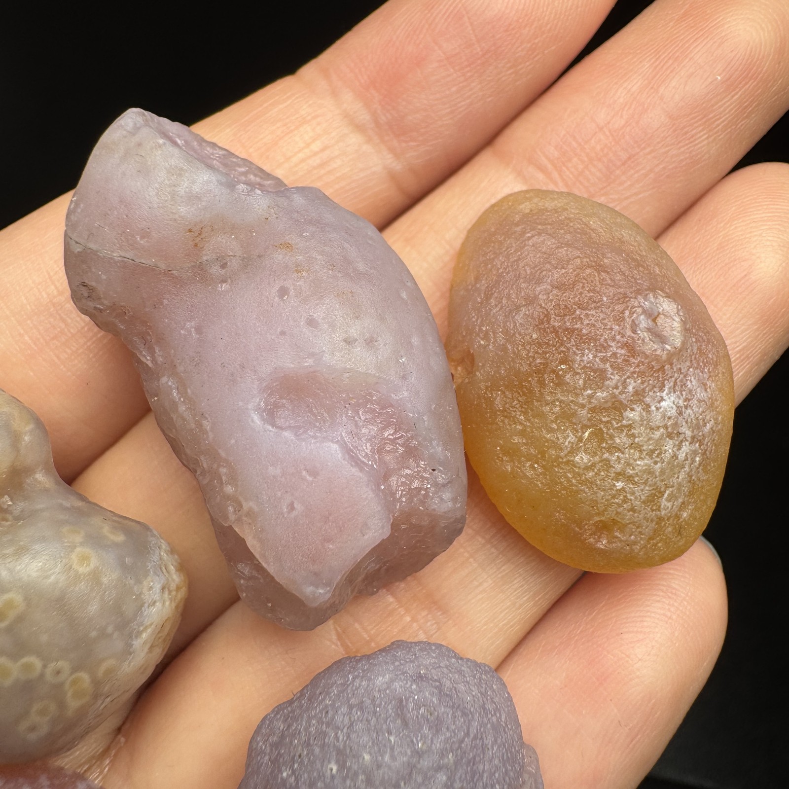 9pcs 86G Selected Natural Alxa Gobi Candy Agate Set #6633
