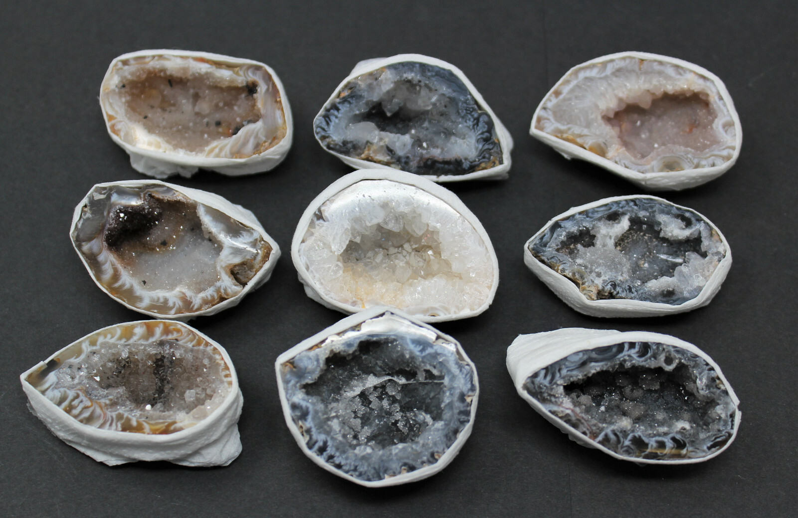 Large Oco Agate Geodes, Natural Crystal Druzy Halves: Choose How Many Pieces!