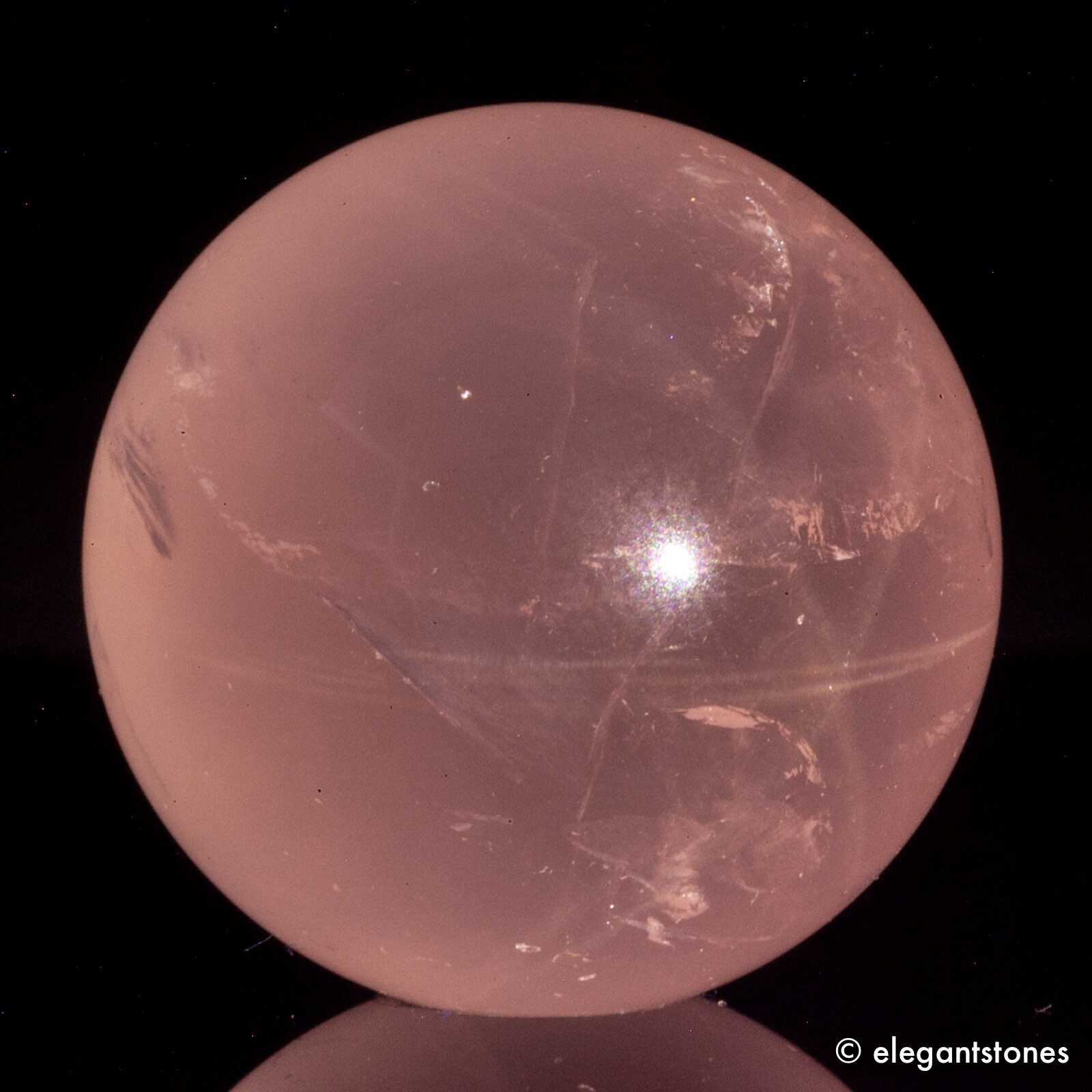 25g26mm Rose Quartz Sphere Crystal Ball Natural Pink Healing Chakra Decor