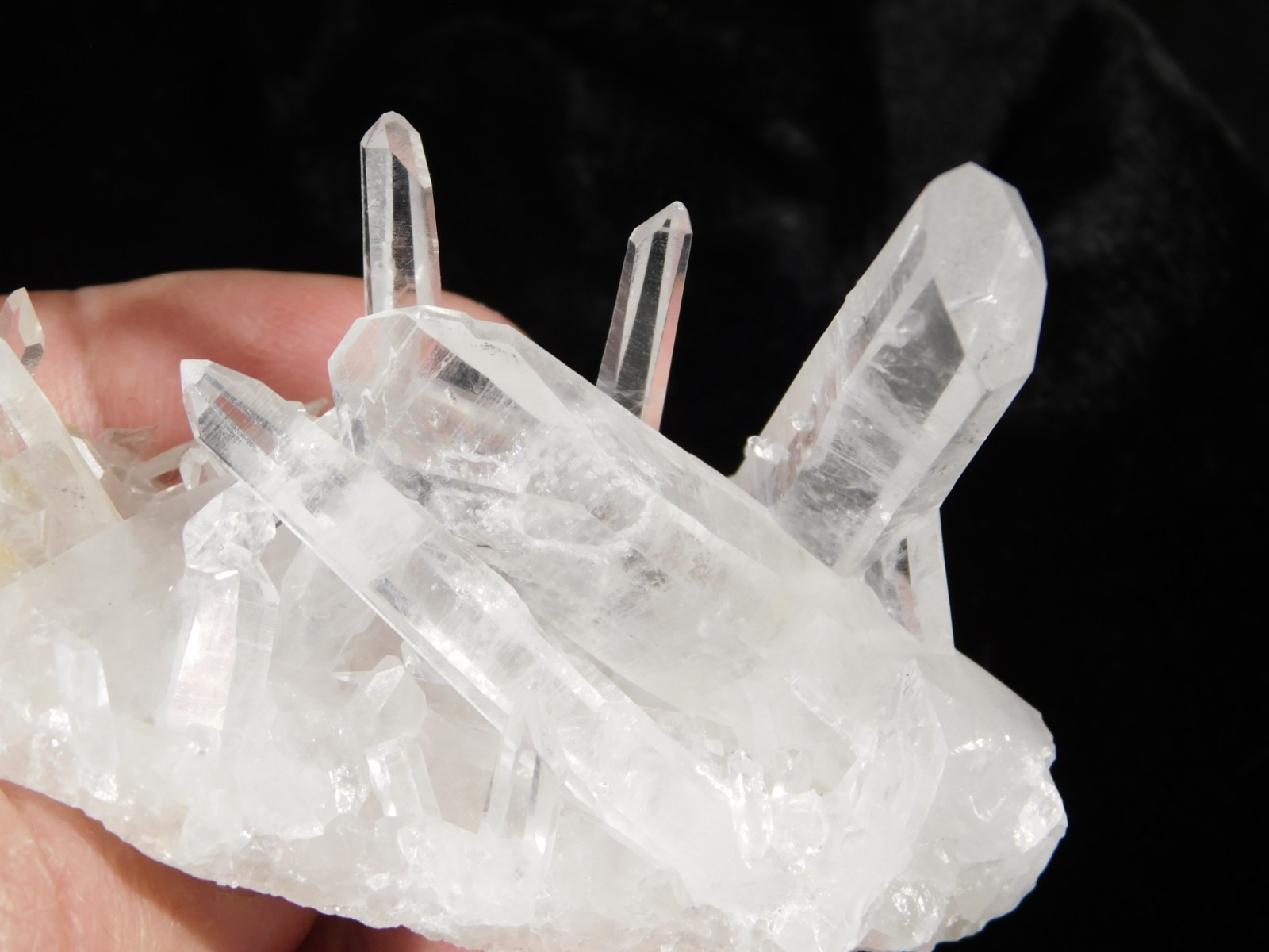 VERY TRANSLUCENT! Quartz Crystal Cluster Collier Creek ARKANSAS 61.5gr
