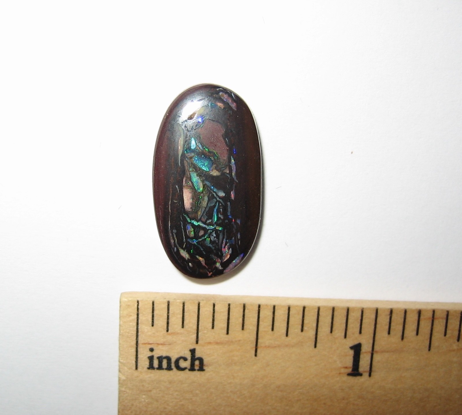20mm x 11mm POLISHED KOROIT BOULDER OPAL CRYSTAL CABOCHON AUSTRALIA ~ 9.15cts *1