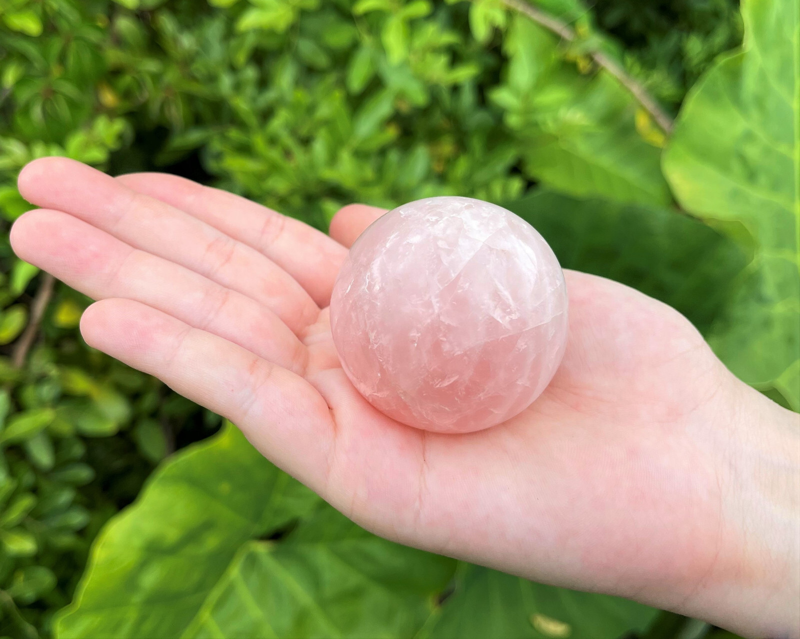 Rose Quartz Crystal Sphere LARGE 2″ Sphere + Stand, A Quality Rose Quartz Sphere
