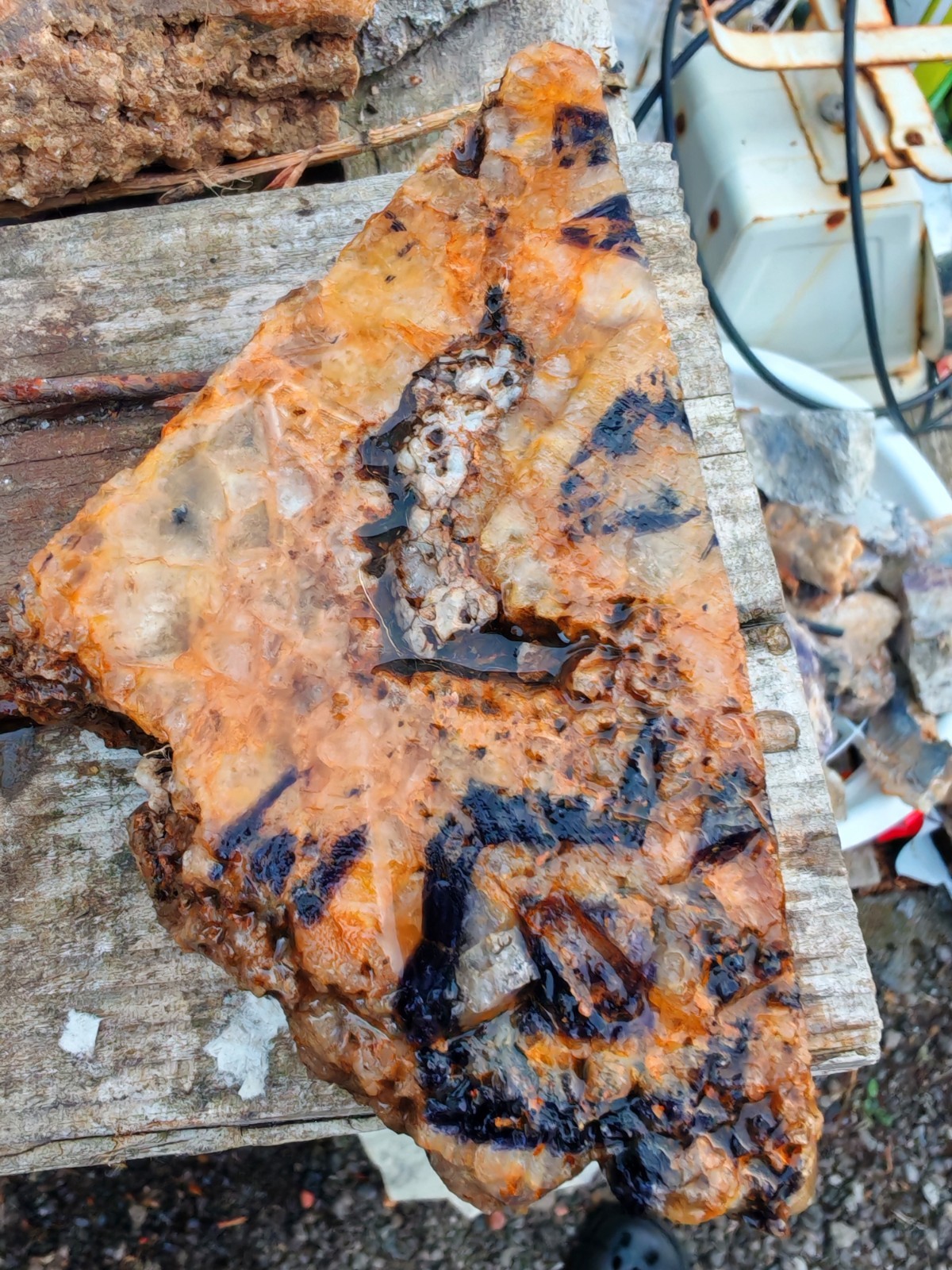 Blue John Fluorite Large Rough Cut Slab