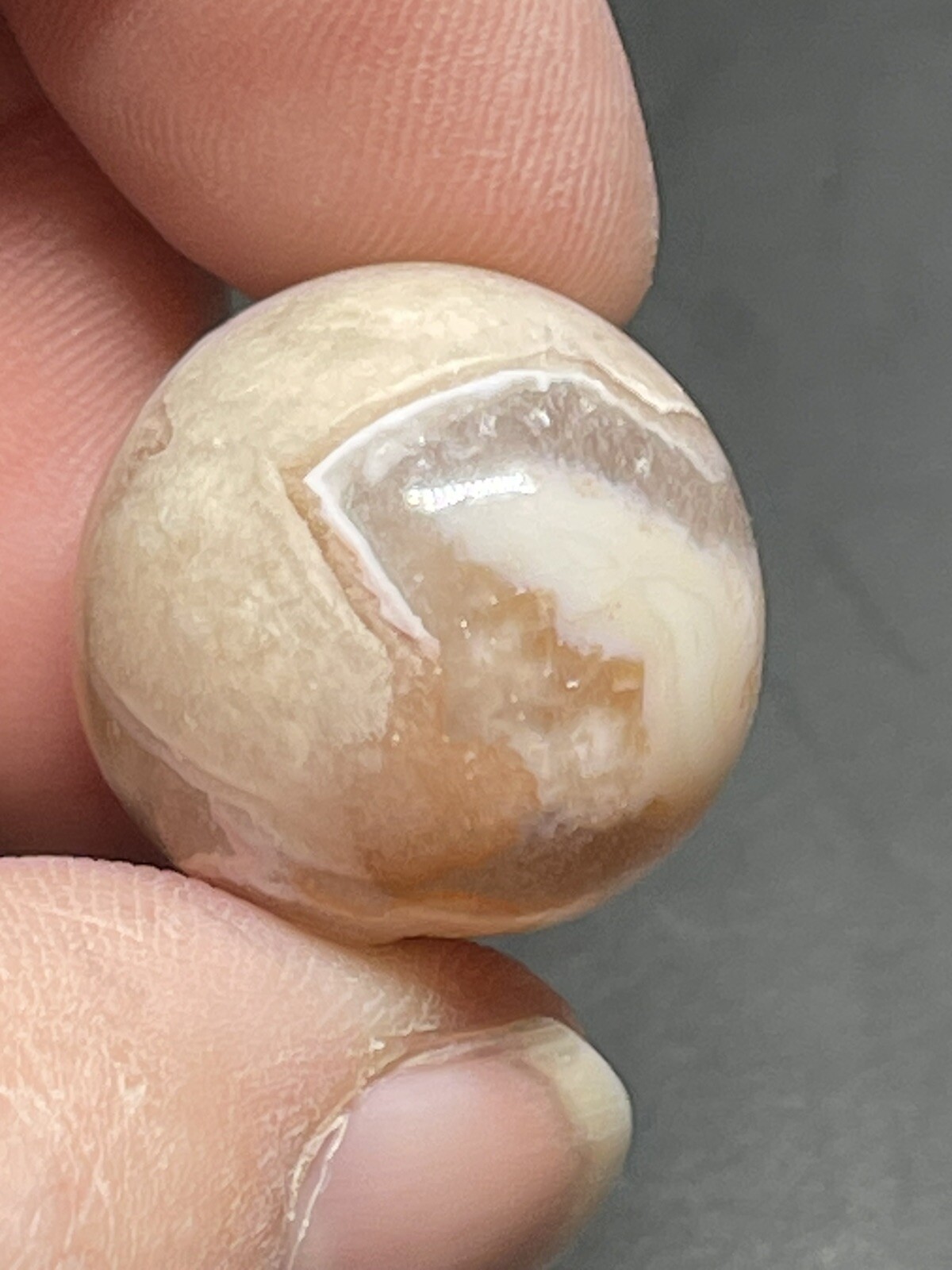 Pink Flower Agate Sphere Ball Orb Marble 19.7mm
