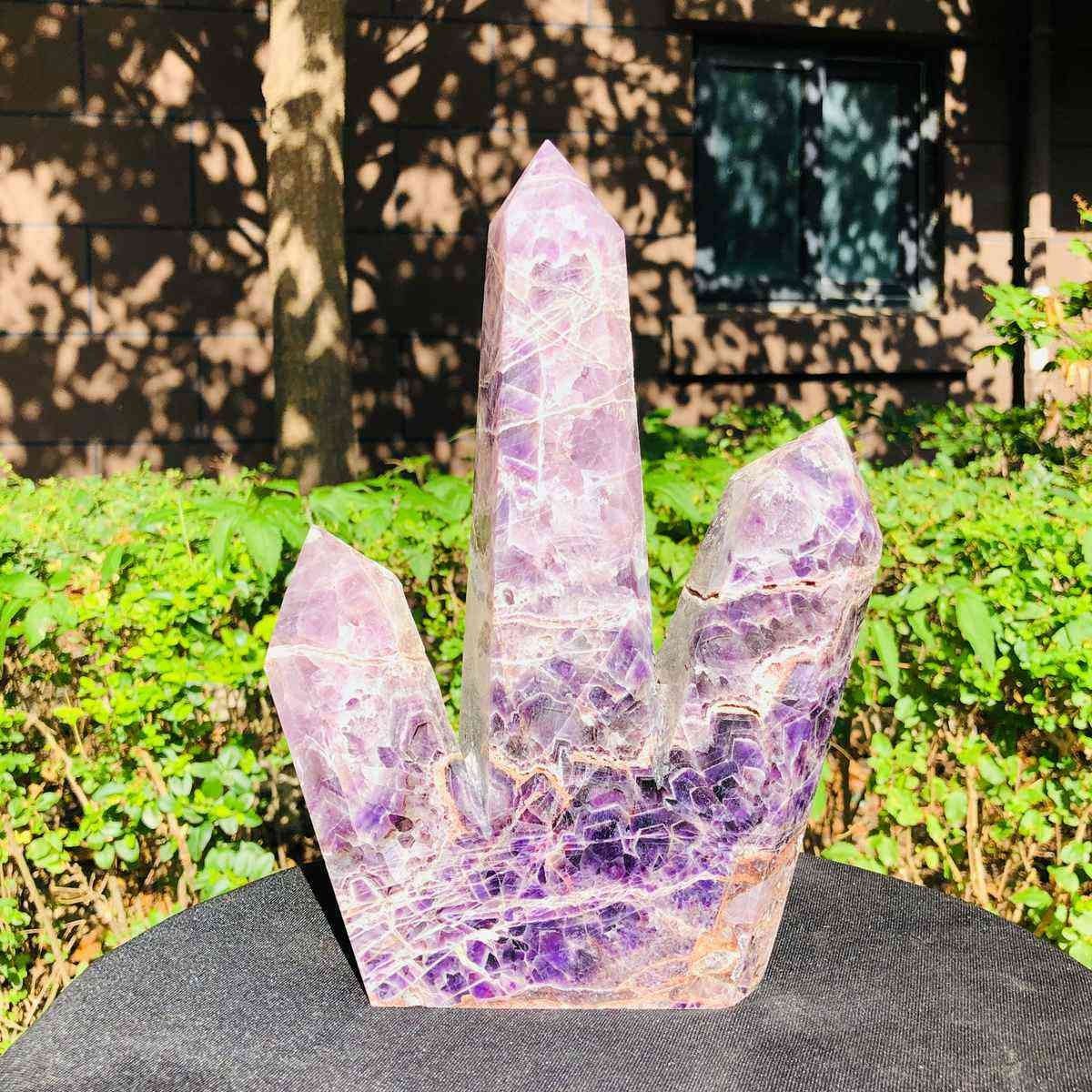 4.24LB Natural Crystal Dreamy Purple Quartz multiple Obelisk point healing
