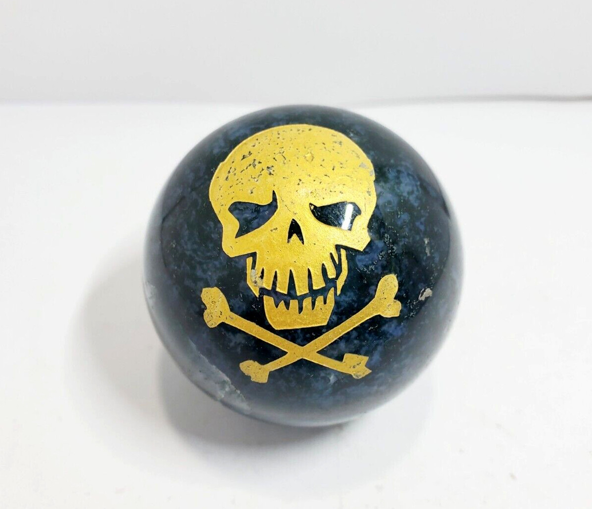 Moss Agate Sphere With Skull – 203.5g