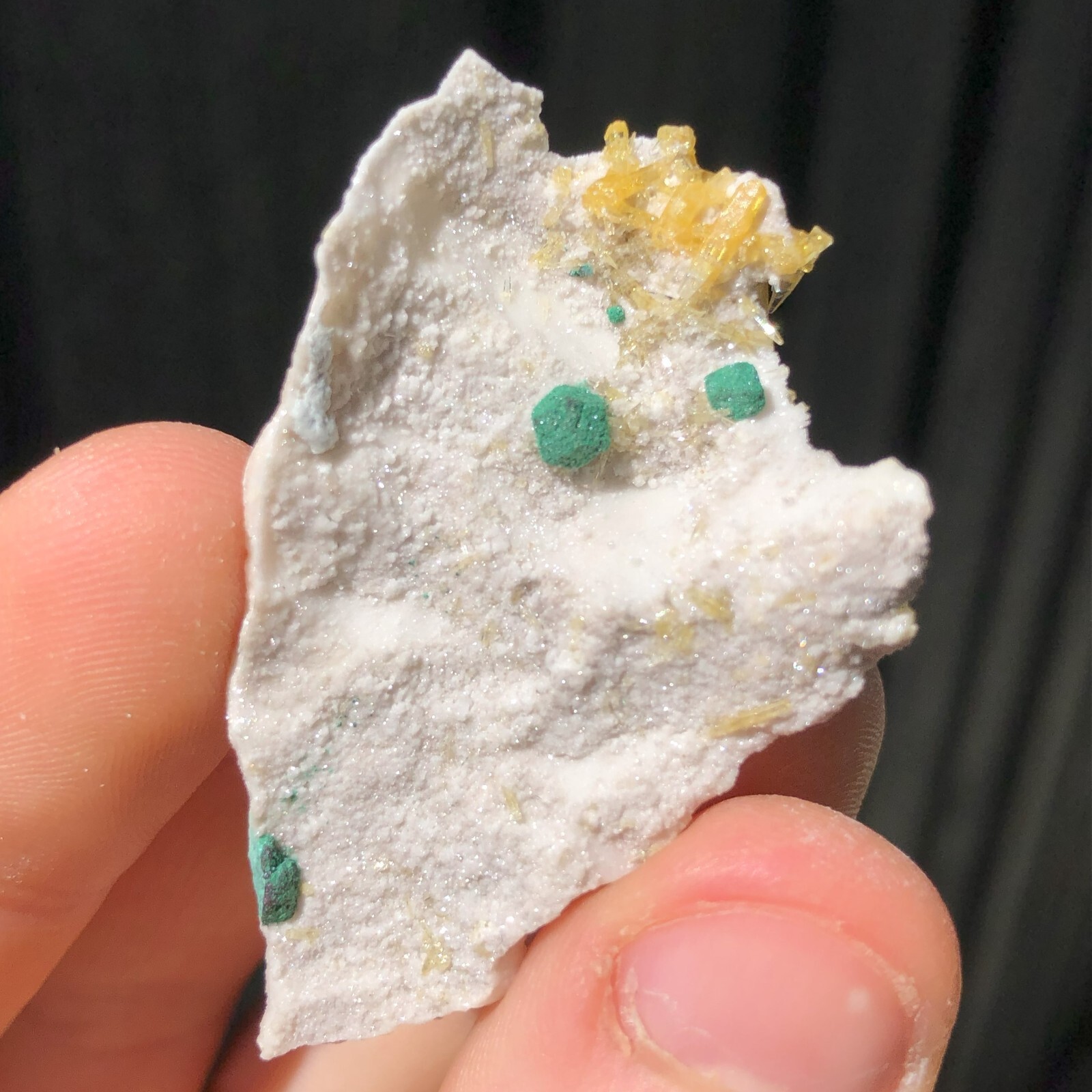 4.8cm Malachite after Cuprite Crystals with Mimetite from Tsumeb Mine, Namibia