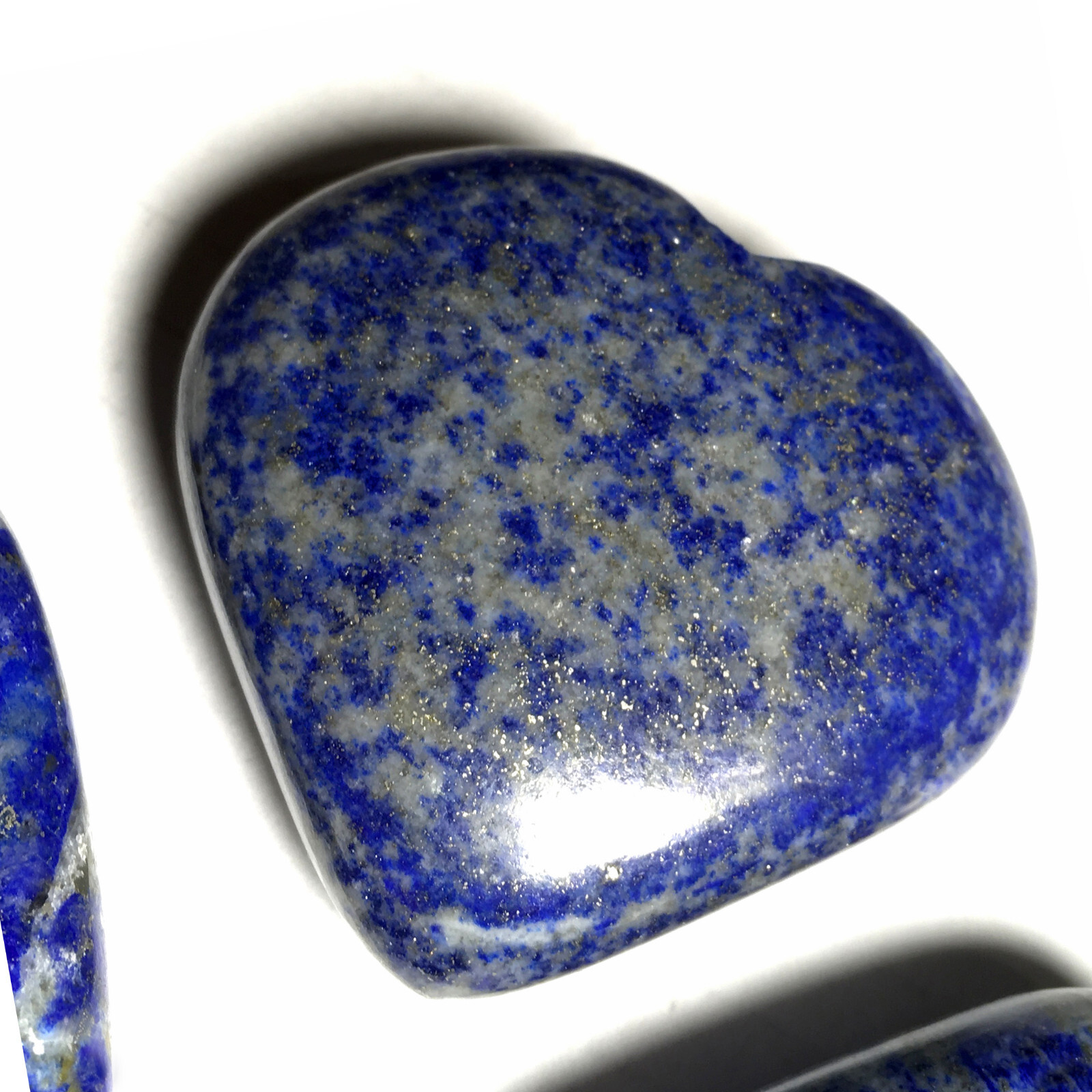 Lapis Lazui Crystal Heart Palm Stone Blue Rock Reiki Healing Energy Crystal