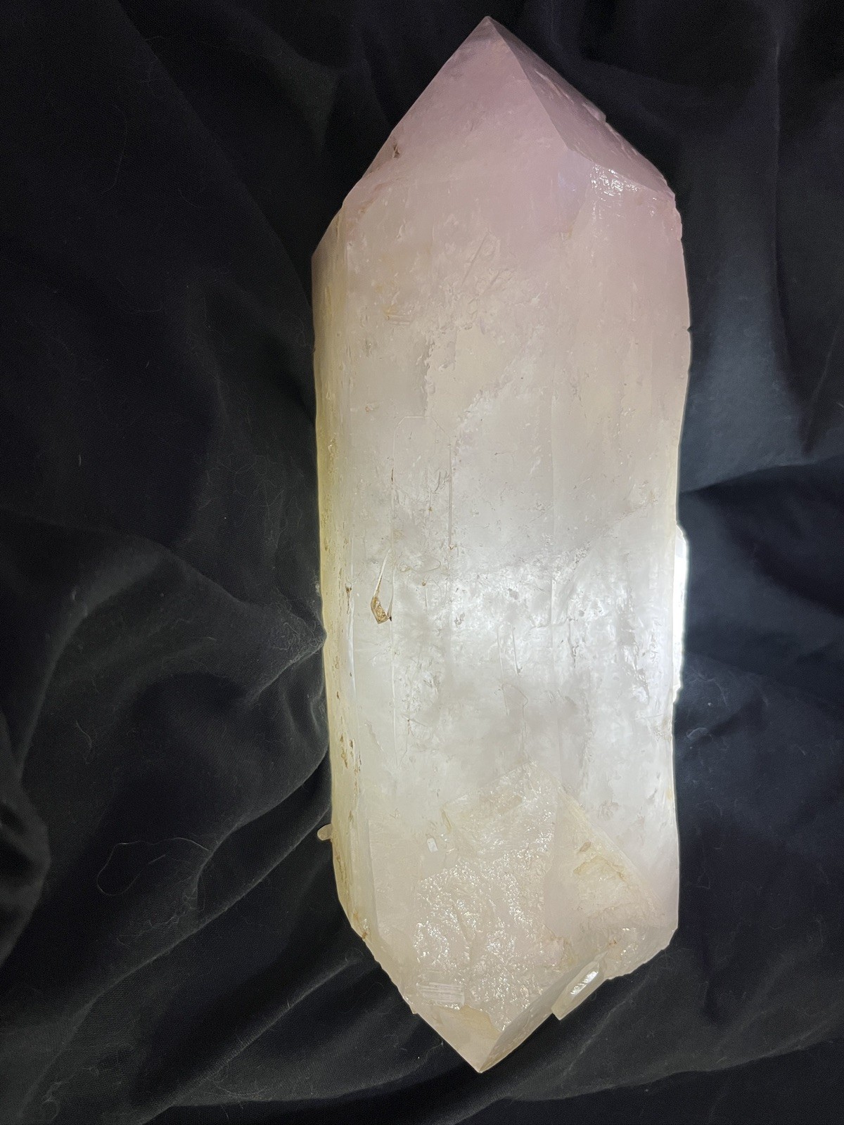 12+pound double terminated completely natural, quartz crystal 14 X 5 X5 inches