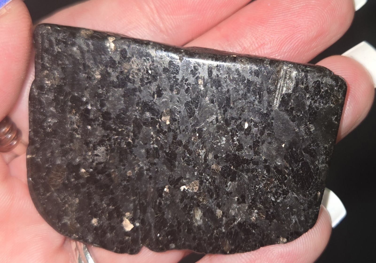 Night Sky Lunar Meteorite Crystal Tumbled Stone Slice 2″ Space Rock Specimen Gem