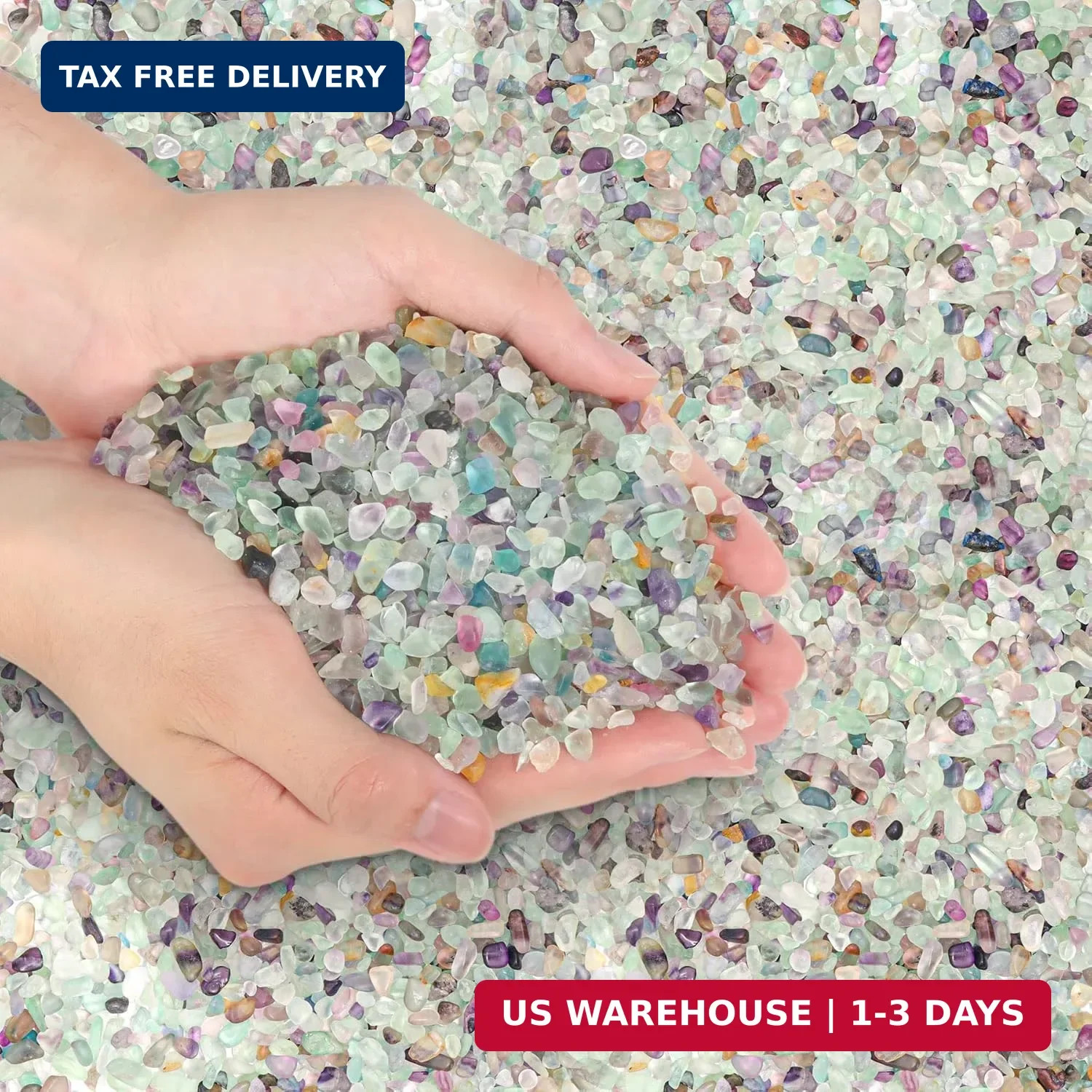 Crystal Chips Stone Crushed Quartz Glass 1LB – Fluorite Tumbled Gravel Small