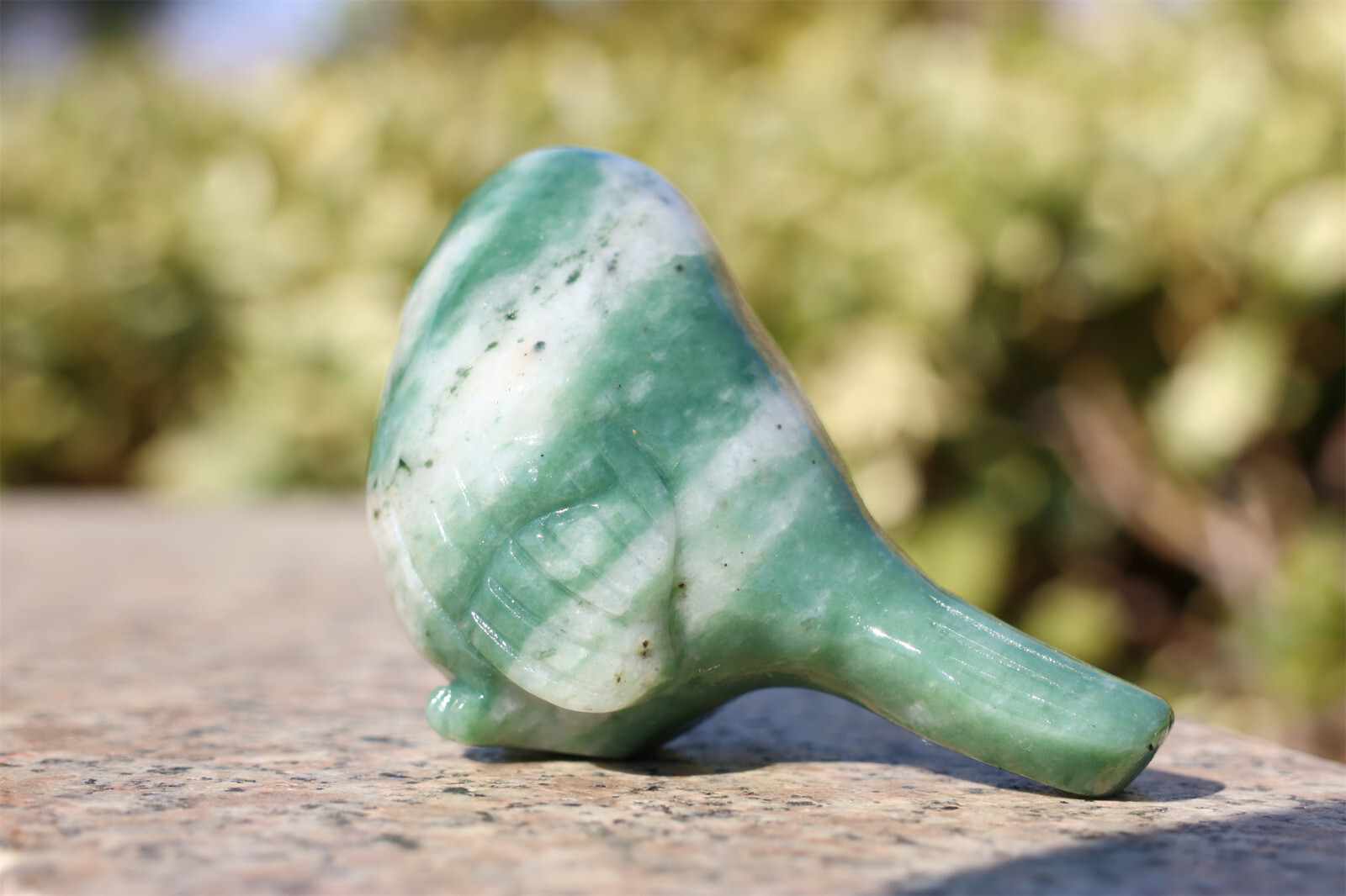 2” Natural Lushan jade Quartz crystal carving bird skull Reiki healing 1pc