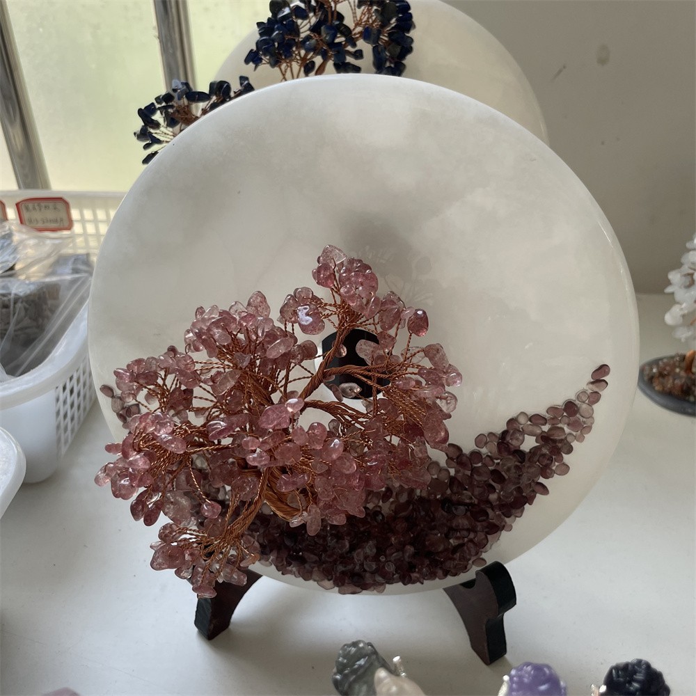 7.4″ Gemstone Crystal Color Gravel Money Tree Wealth Luck Prosperity Decoration