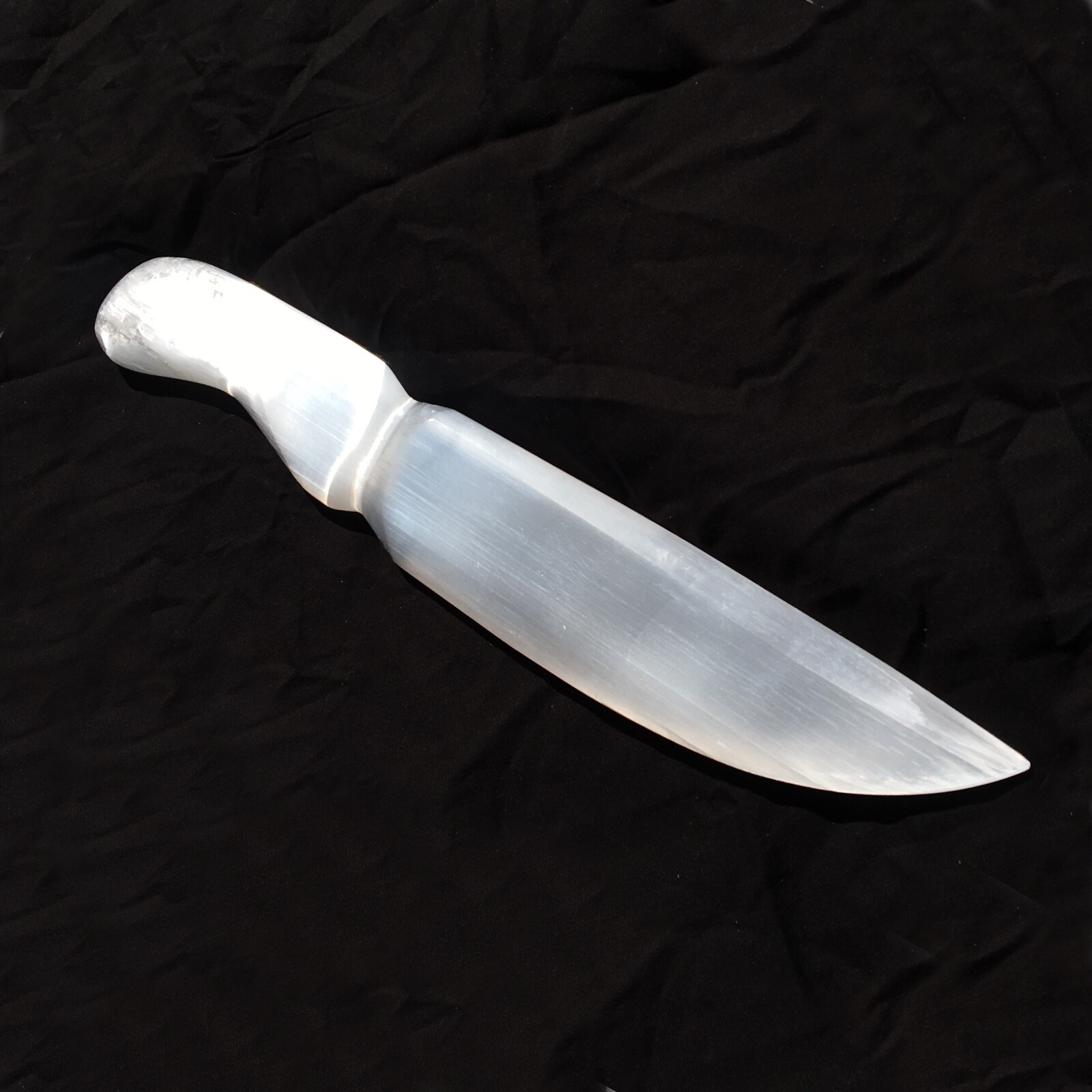 XL Selenite Crystal Sword Carved Knife 15″ Wand Reiki Energy Cleansing Display