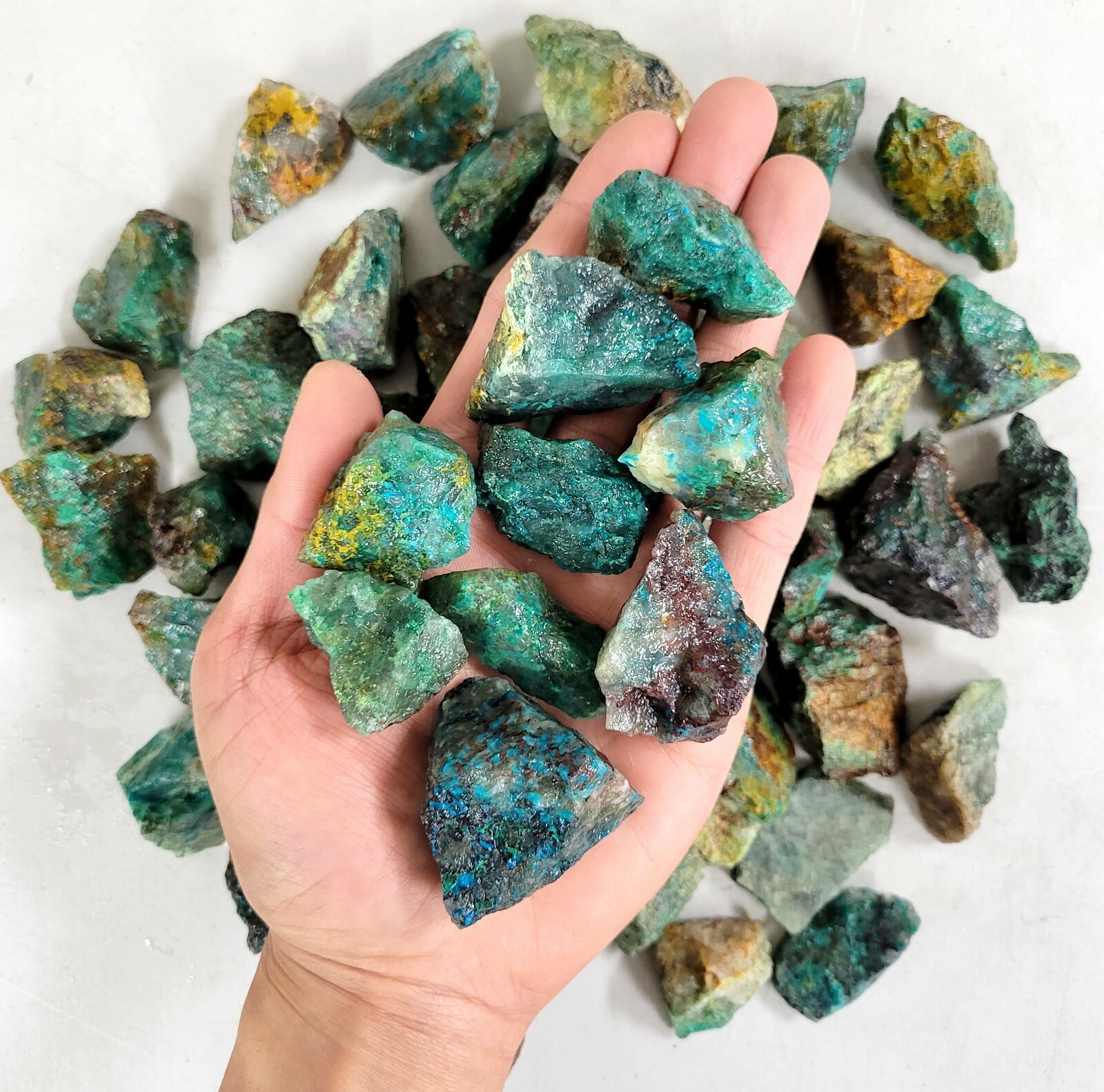 Rough Chrysocolla Crystals – Bulk Raw Gemstones – Healing Crystals from Brazil
