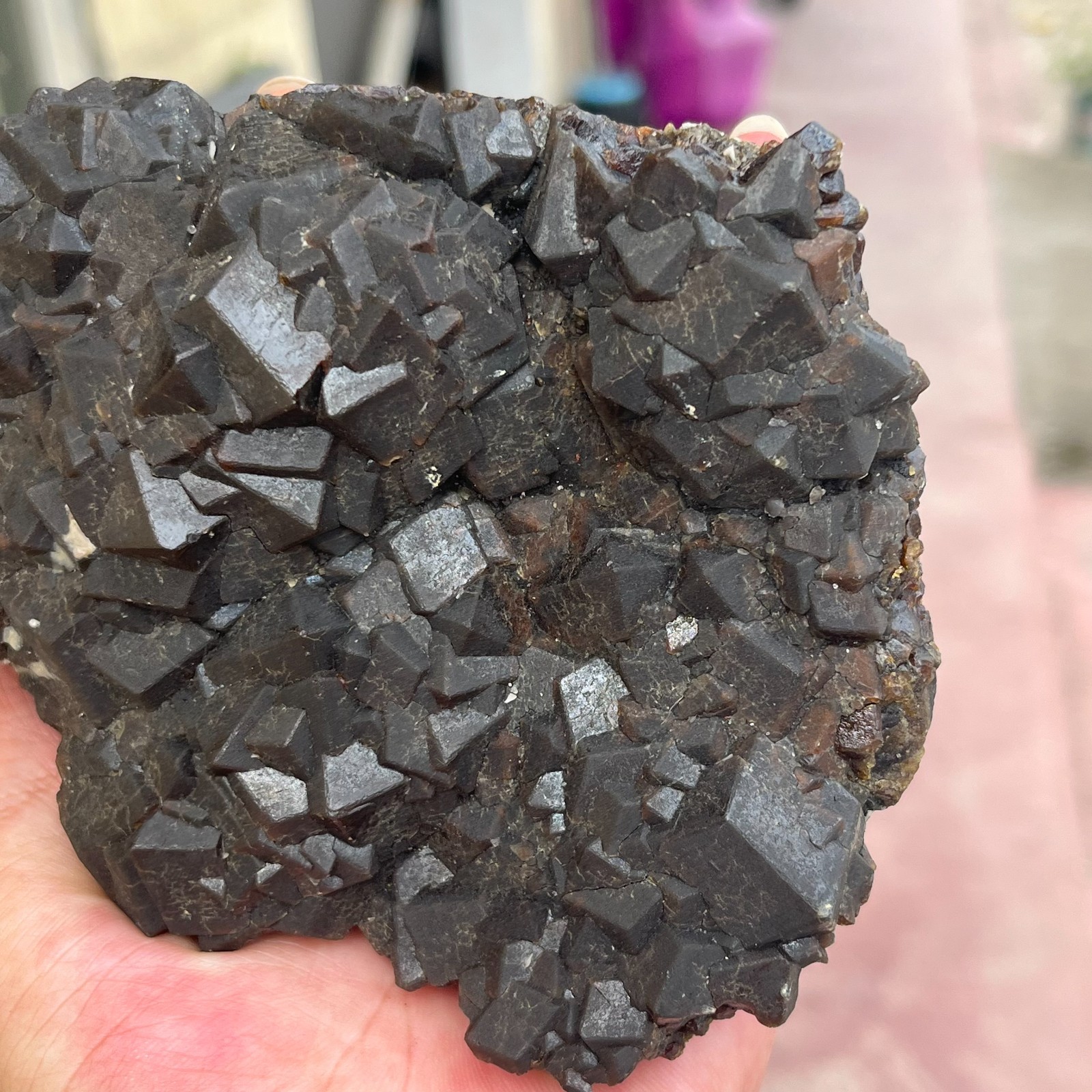 2.6LB Rare Natural Green Garnet Cube Crystal Cluster Mineral Specimen