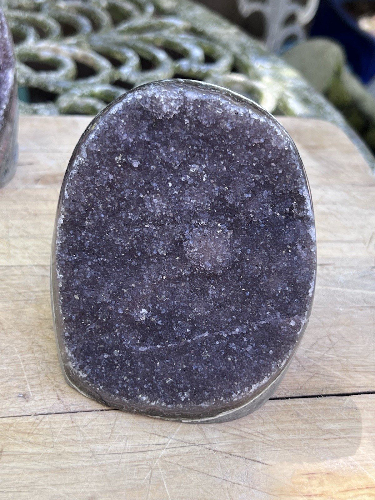 Amethyst Black Purple Cluster Large Flat Freestanding Cutbase AAA+ 15 587g