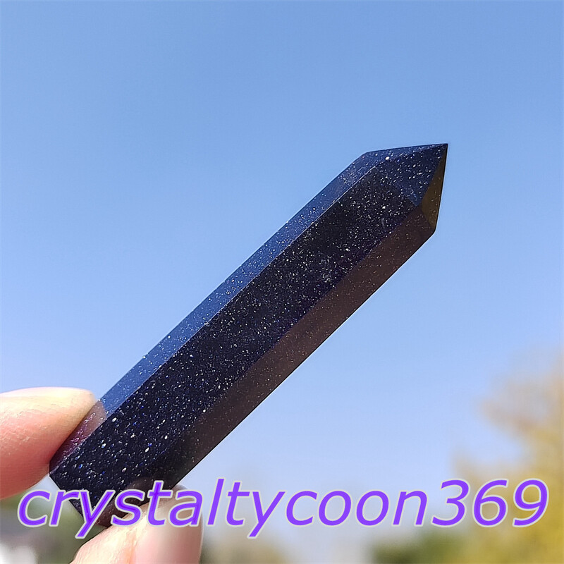 5pcs Blue Sandstone Quartz Obelisk Crystal Wand Point Tower Healing 5.5cm