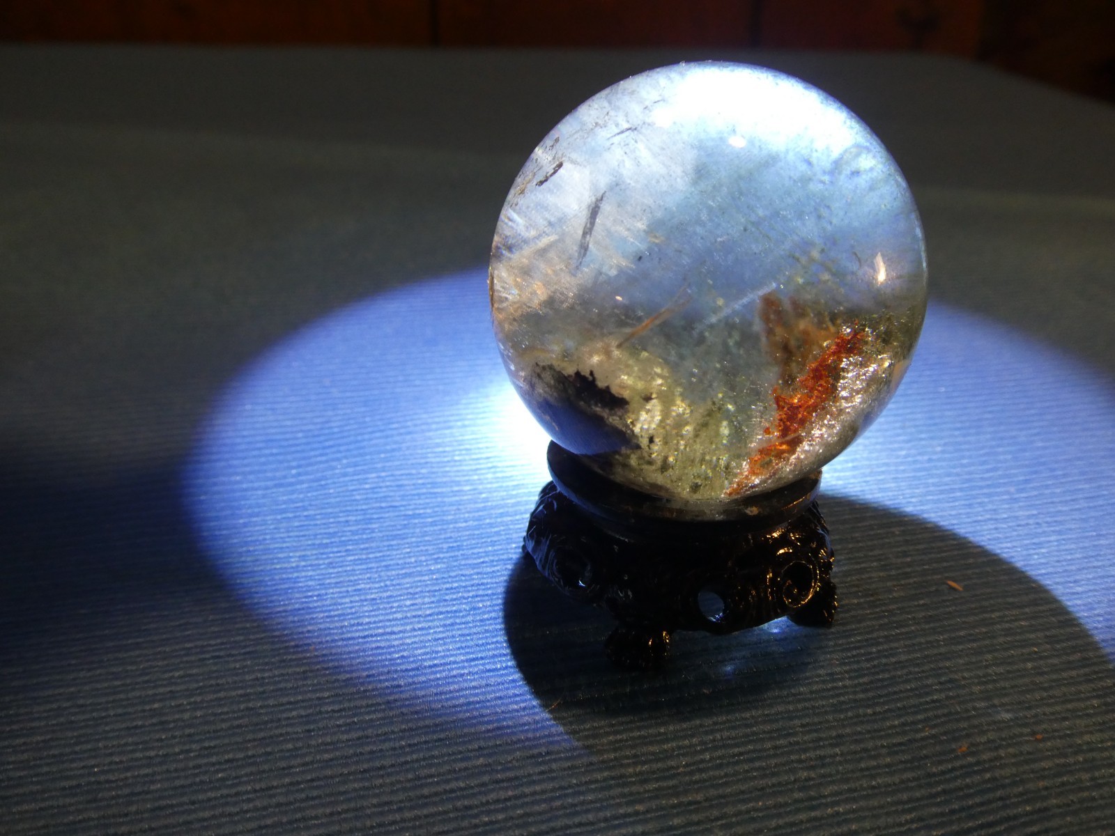 RARE GARDEN QUARTZ MOUNTAIN SCENE LODOLITE CRYSTAL SHAMAN DREAM SPHERE 45 MM DIA