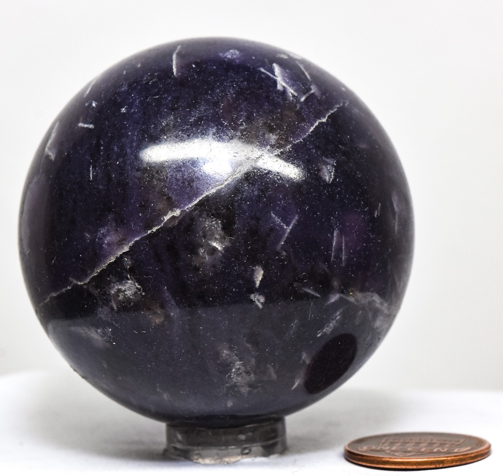 2″ Deep Purple Lepidolite Sphere Polished Lithia Mica Gemstone Ball – Madagascar