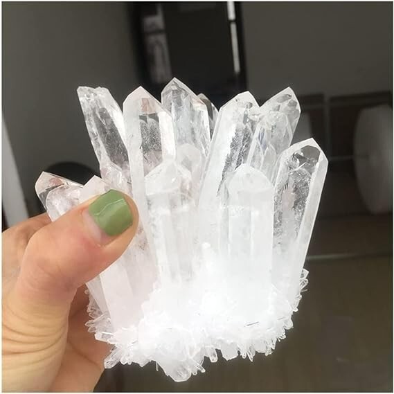 300g+ New Find Large Clear Quartz Phantom Cluster Titanium Geode Quartz Crystal