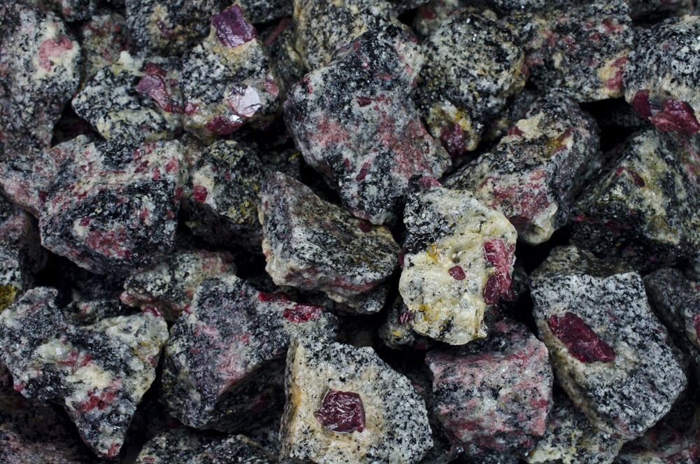 3 lbs Ruby in Matrix Rough Stones – Natural Crystal Mineral Rock Tumbling