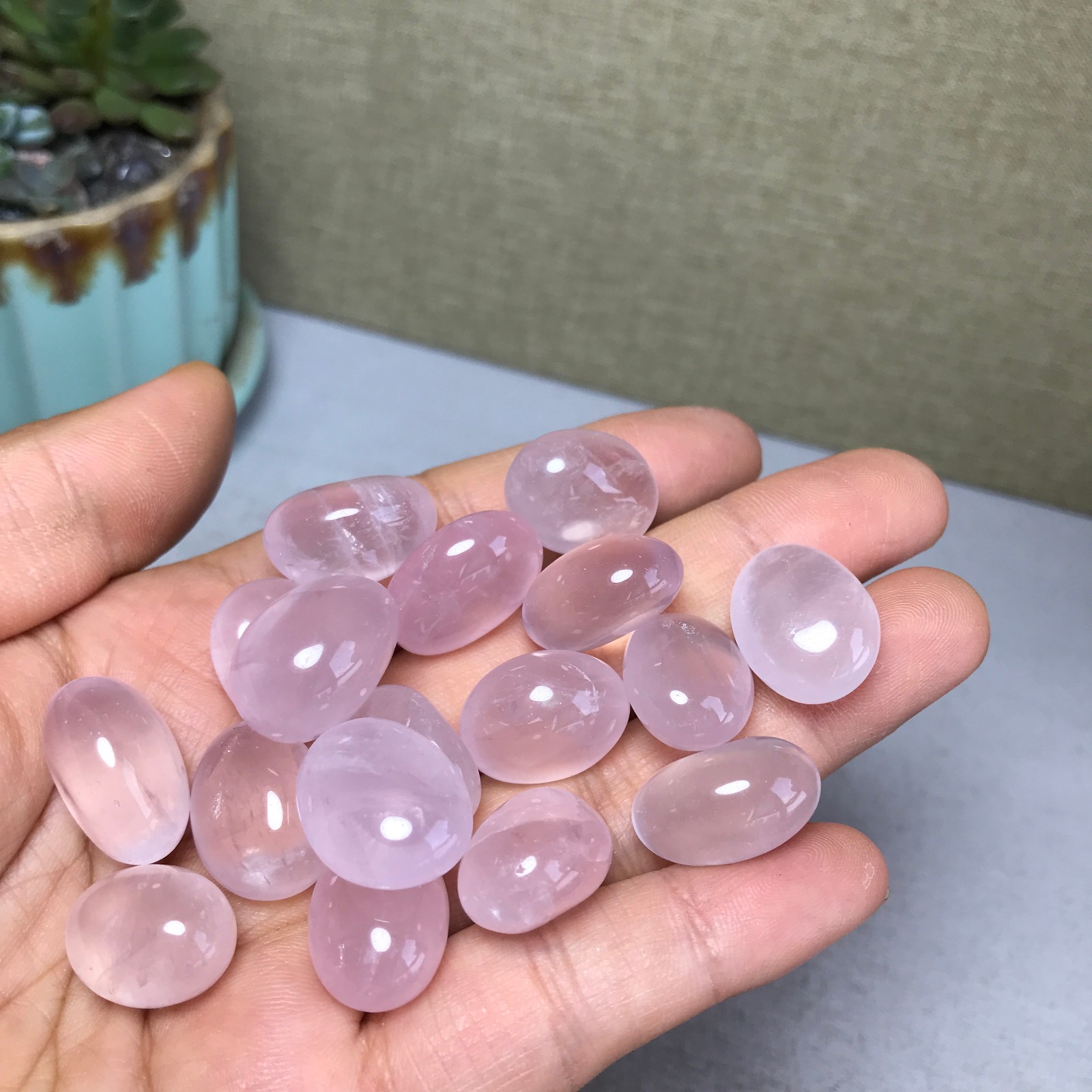 20pcs Rare Natural rose pink Crystal Semi-Precious stone specimens 73g A5373