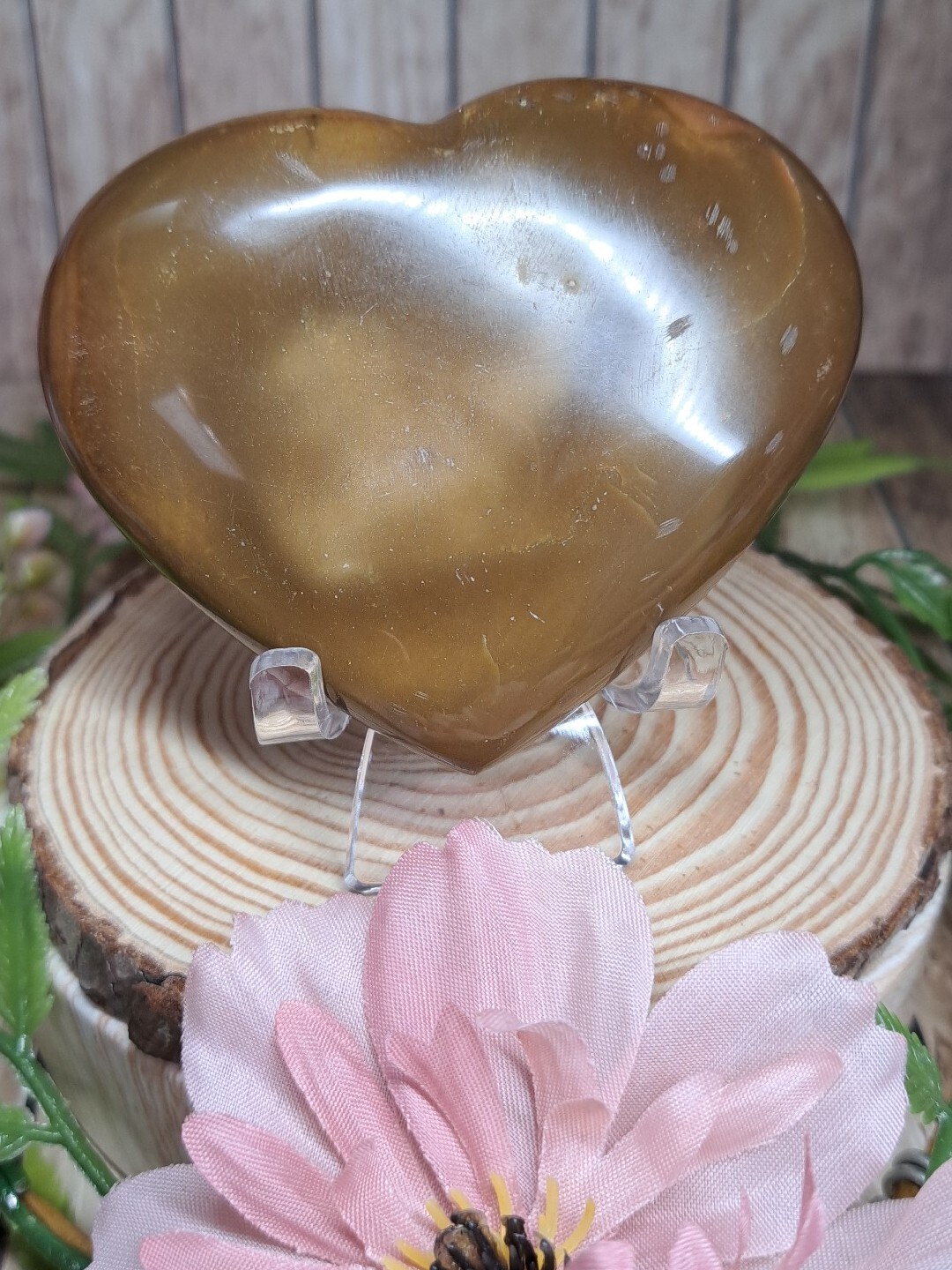 Polychrome Ocean Jasper Crystal Puffy Heart Carving 7.8cm 169g Healing Gift