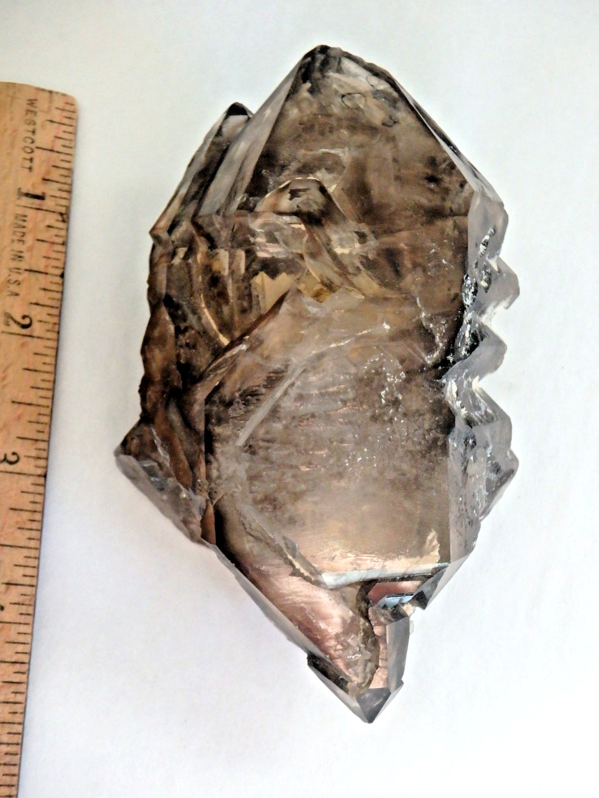 Crystal ✨🤍Smokey Elestial with Enhydro 🤍 342.2 grams Old Stock Great etchings