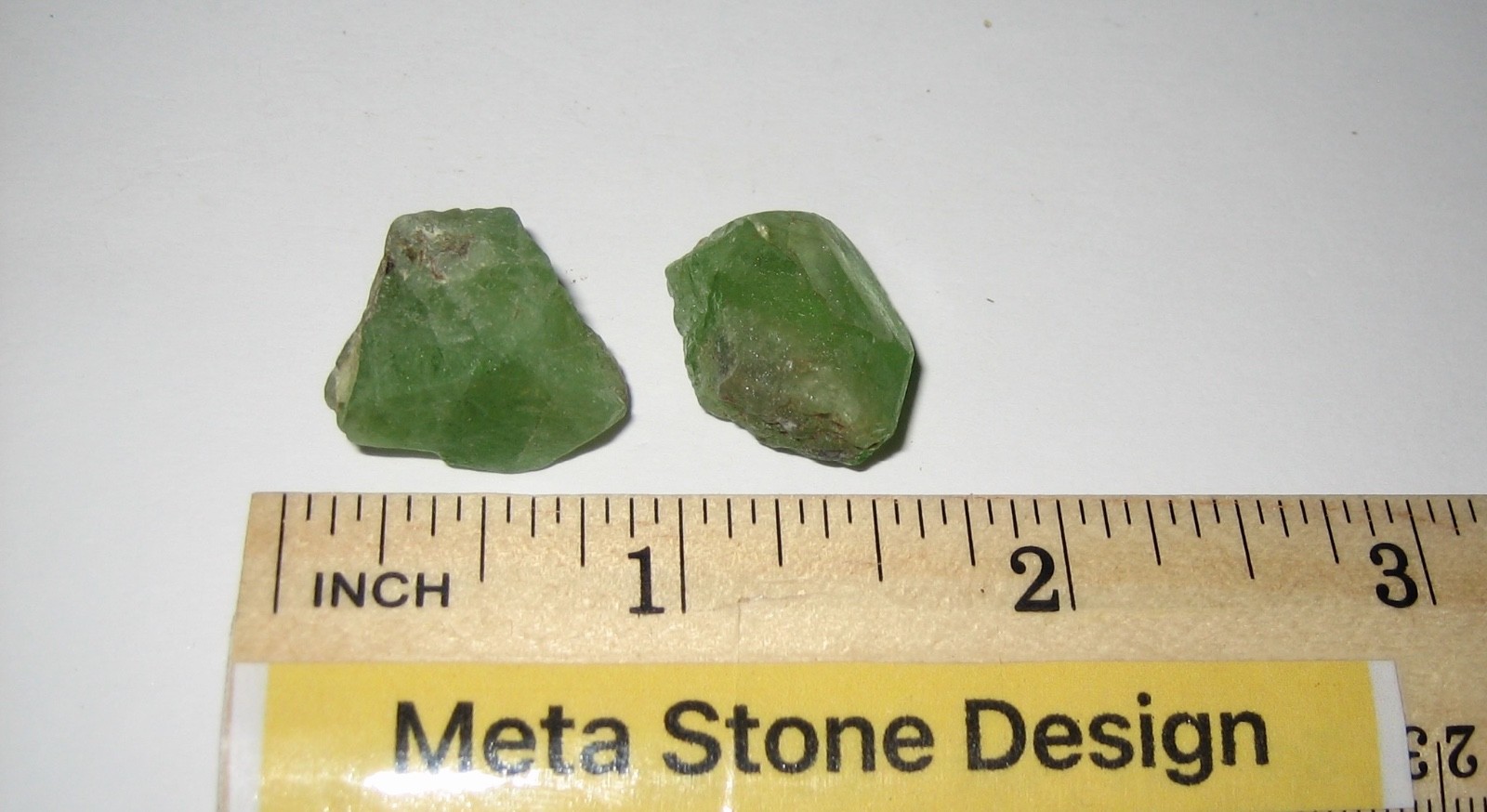 2 SMALL NATURAL ROUGH 0.7″- 0.8″ PERIDOT CRYSTALS FROM TANZANIA ~ 13.4grams *3