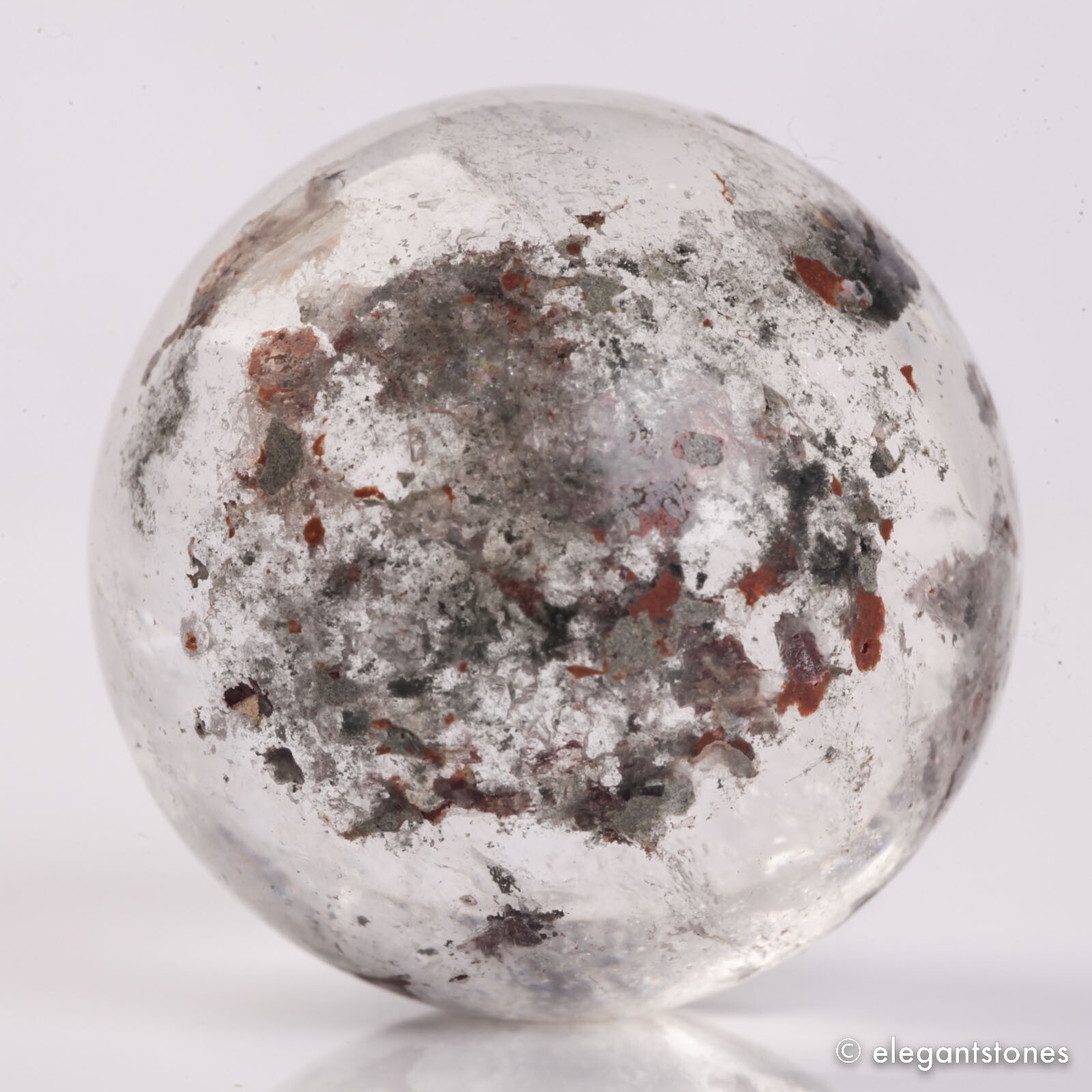 64g36mm Natural Garden/Phantom/Ghost/Lodolite Quartz Crystal Sphere Healing Ball