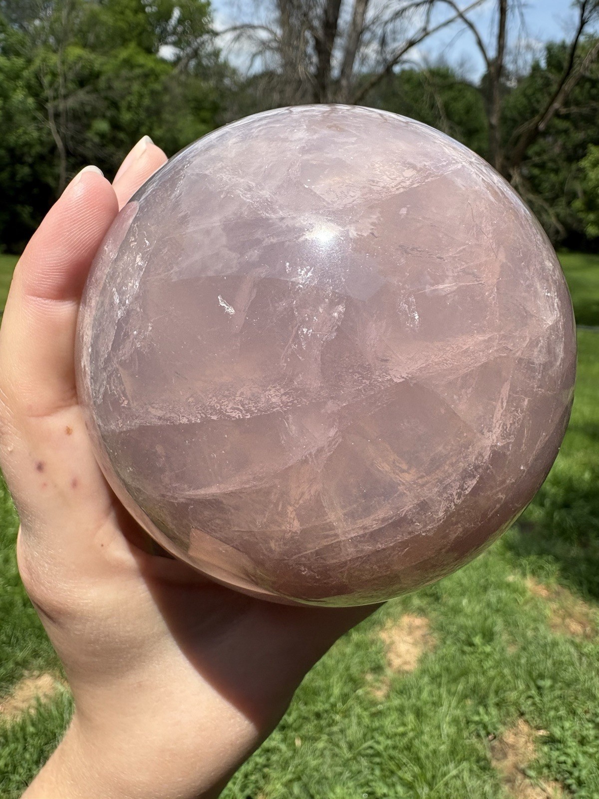 Large Lavender Rose Quartz Sphere