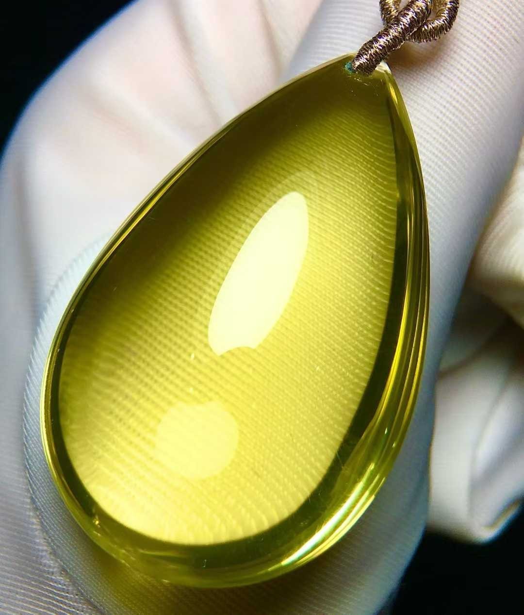 Genuine Natural Natural Yellow Citrine Quartz Pendant AAAAA