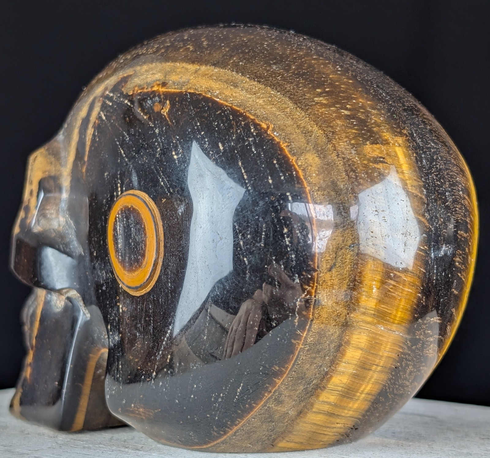 Tiger Eye Skull Crystal Gemstone Large Chakra Reiki Carving Mineral