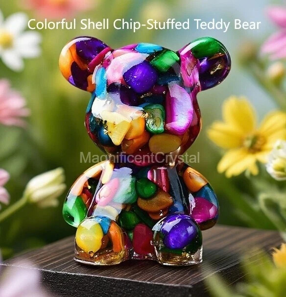 5PCS/Set Natural Crystal Chip-Stuffed Teddy Bear Healing Decor Spiritual Gifts