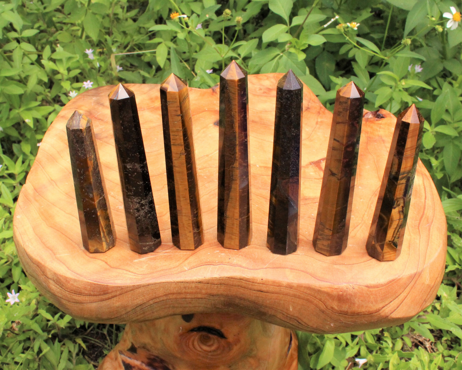 Tiger Eye Obelisk (6-Sided, ‘A’ Grade, Gold Tiger Eye Tower, Crystal Tower)