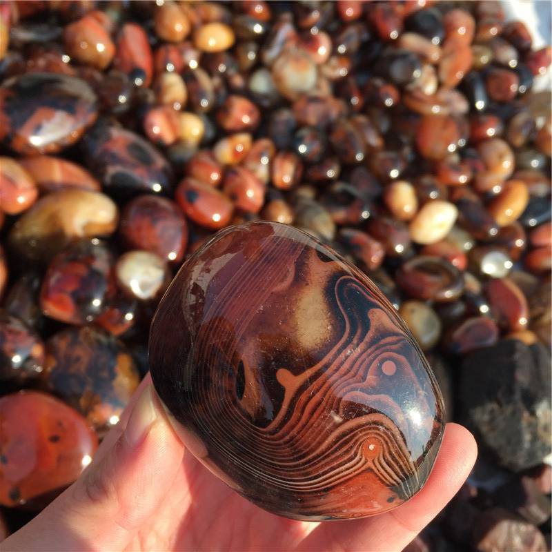 20-150g Natural Silk Banded Lace Agate Crystal Sardonyx Carnelian Specimen Stone