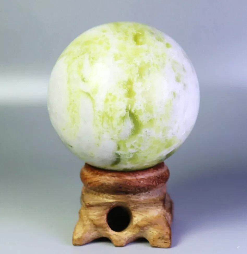 Natural Polished Lantian jade Crystal Ball Stone Specimen sphere Healing 50mm