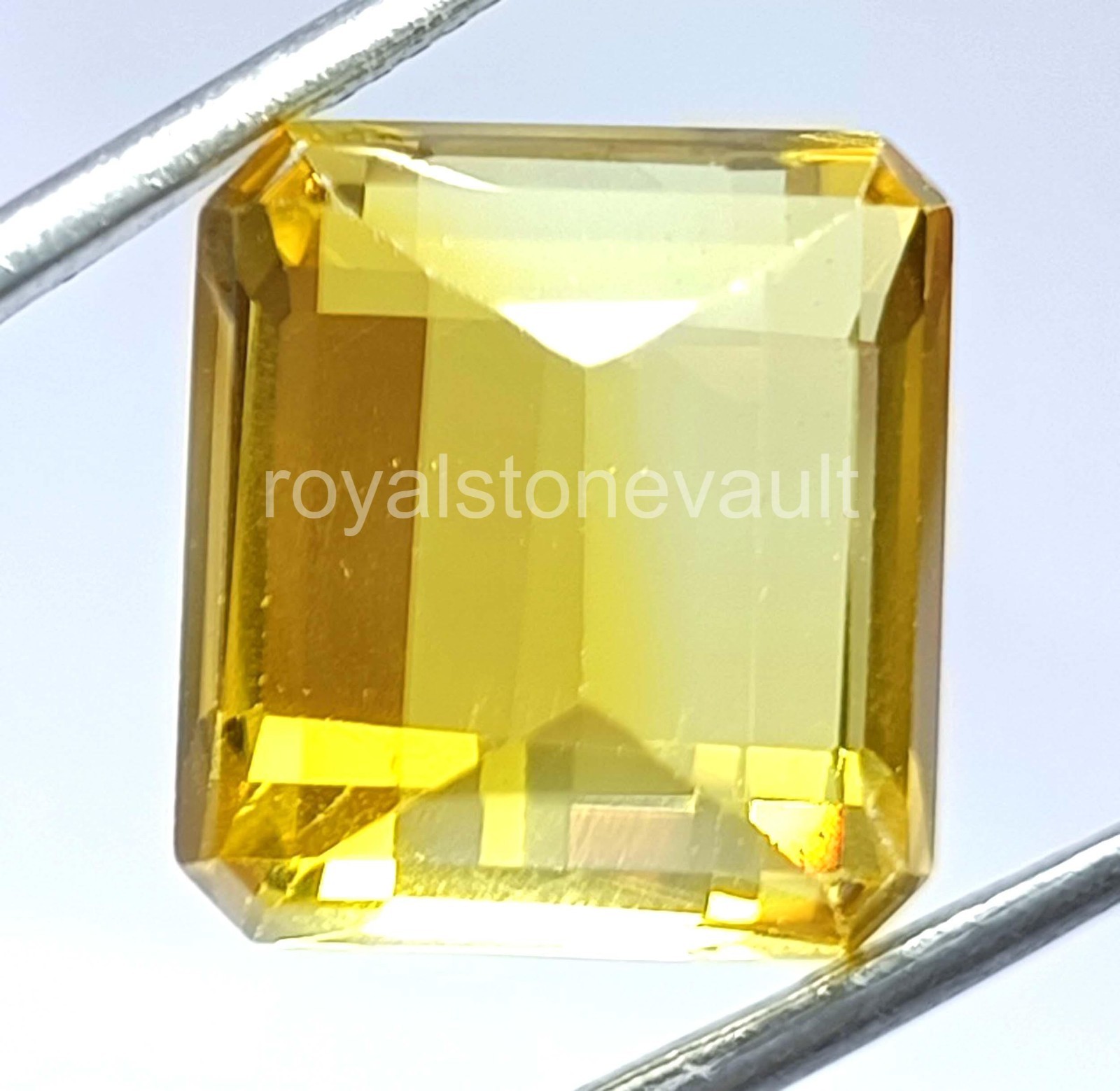 IGL Certified Loose Gemstone – 21.15 Ct Emerald Cut Natural Yellow Sapphire 5AOP