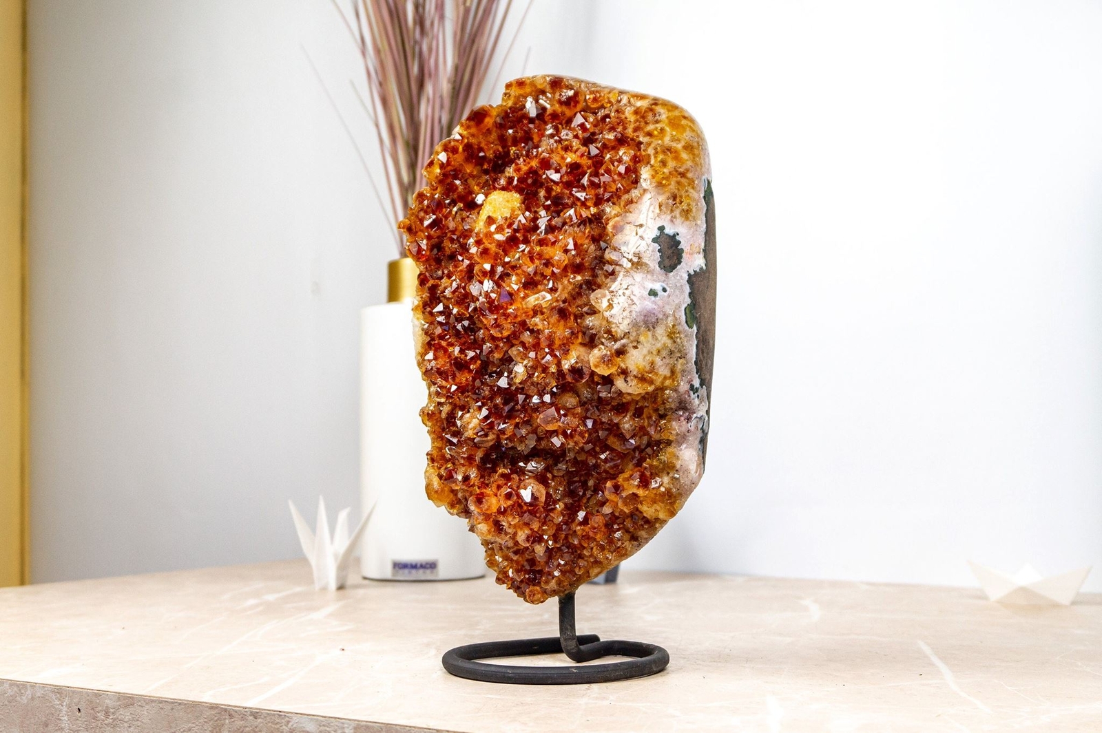 Golden Orange Citrine Cluster, High-Grade Crystal Citrine on Stand. AAA – 11 Lb