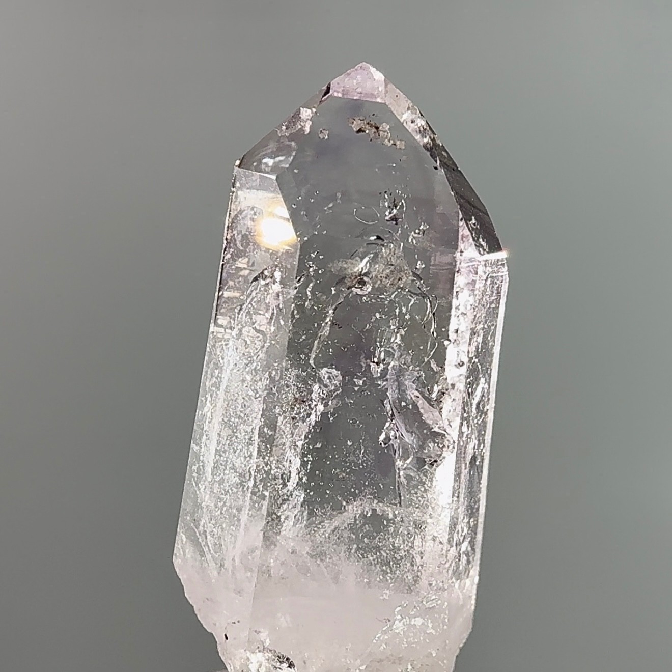 Very Visible Moving Bubble! Rare Optical Lilac Pink Brandberg Amethyst Enhydro