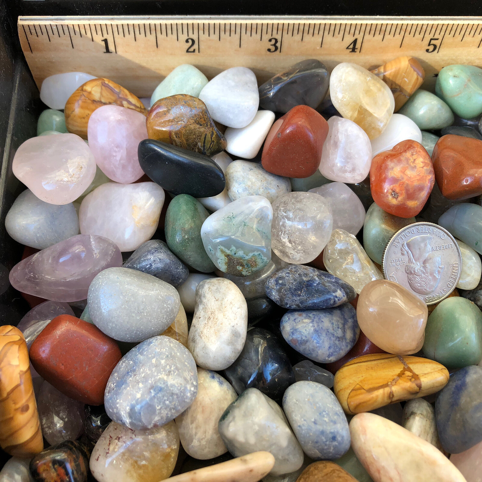 50g Large Tumbled Assorted Gemstone Mix 4-8 Stones Natural Crystals Gems Rocks